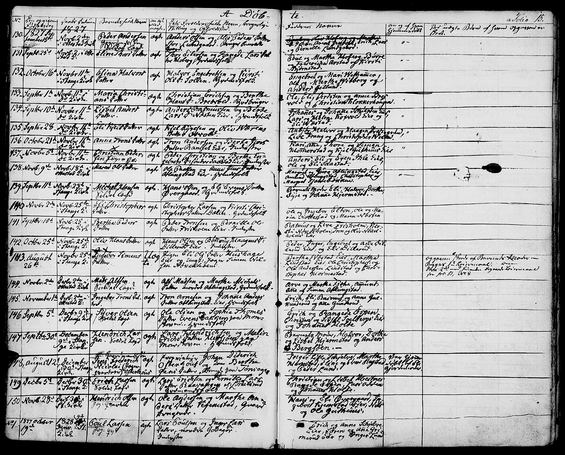 Stange prestekontor, SAH/PREST-002/K/L0009: Parish register (official) no. 9, 1826-1835, p. 15