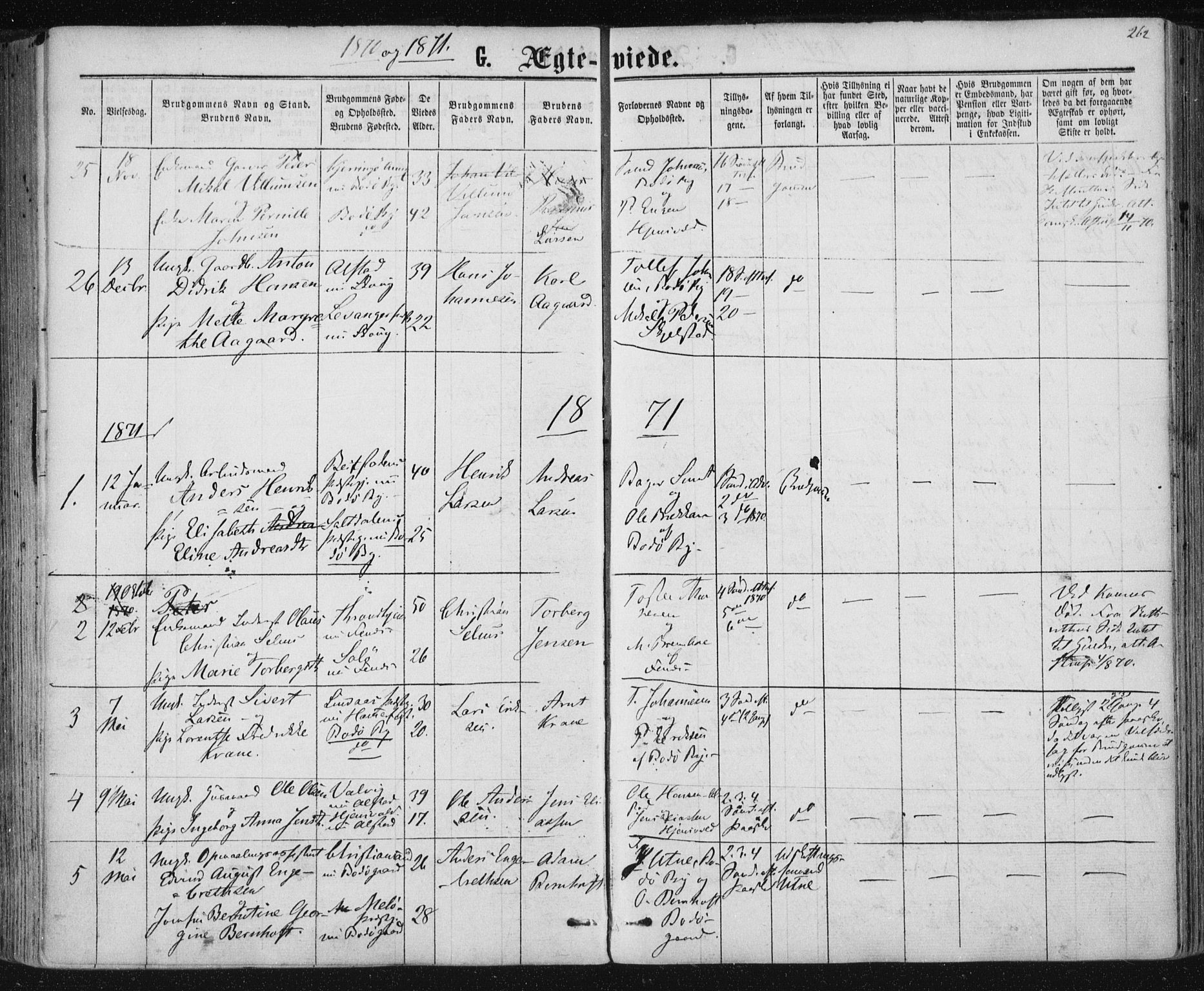 Ministerialprotokoller, klokkerbøker og fødselsregistre - Nordland, AV/SAT-A-1459/801/L0008: Parish register (official) no. 801A08, 1864-1875, p. 262