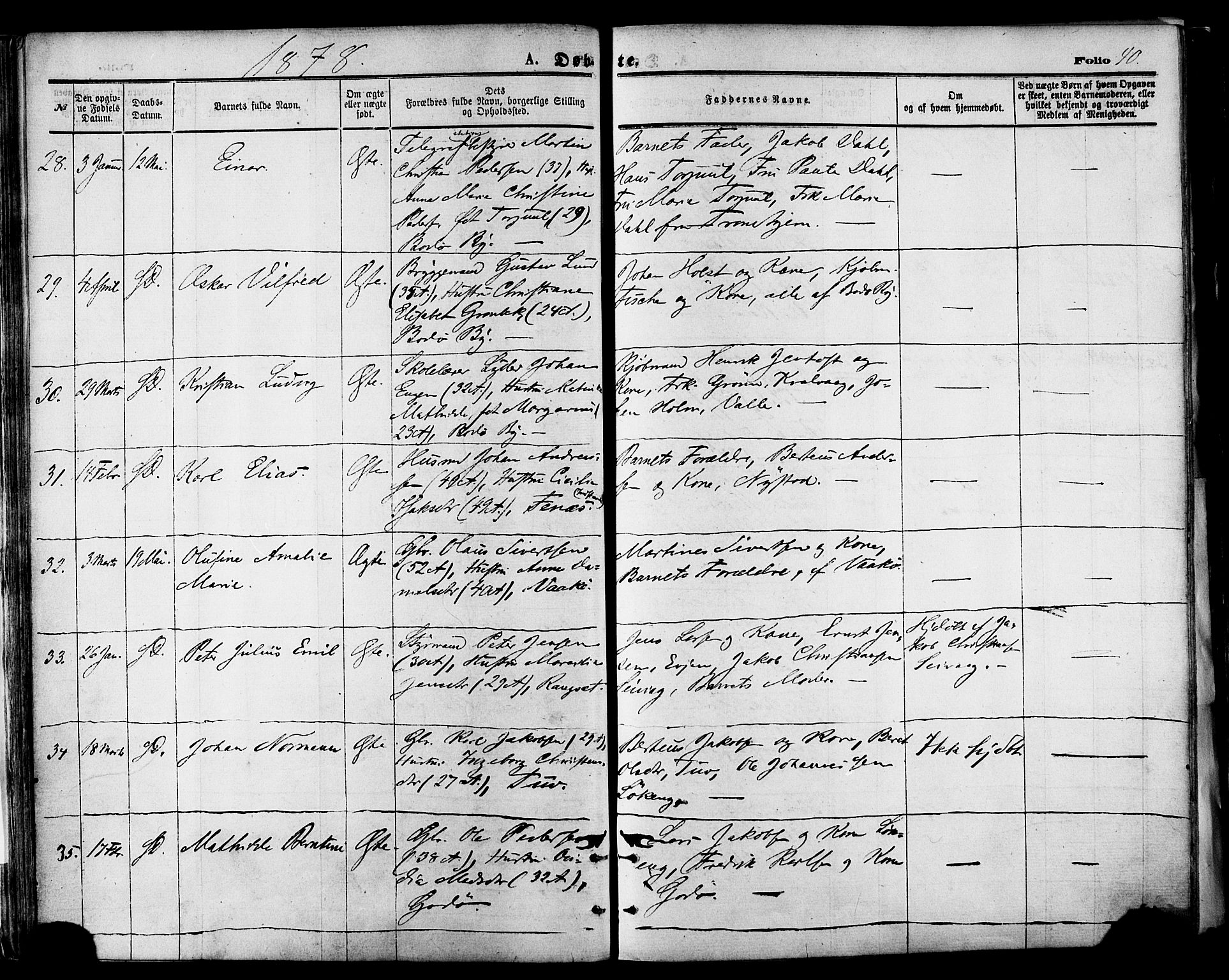 Ministerialprotokoller, klokkerbøker og fødselsregistre - Nordland, AV/SAT-A-1459/801/L0009: Parish register (official) no. 801A09, 1876-1883, p. 40