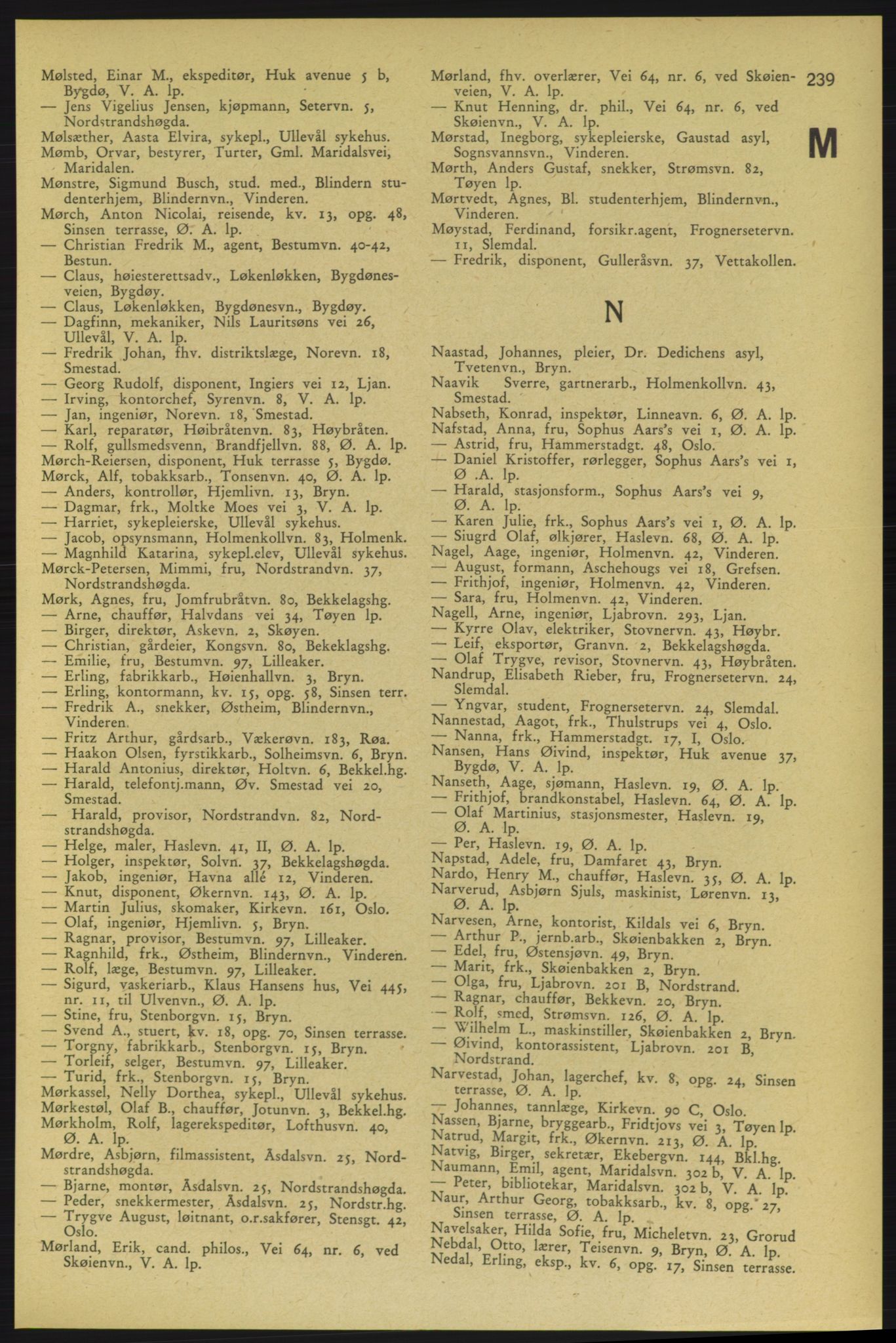 Aker adressebok/adressekalender, PUBL/001/A/006: Aker adressebok, 1937-1938, p. 239