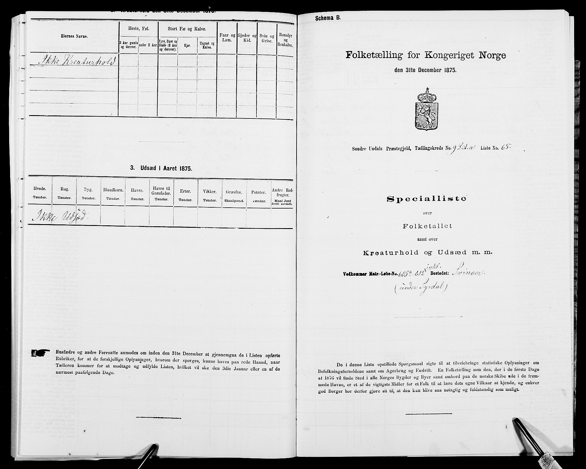 SAK, 1875 census for 1029P Sør-Audnedal, 1875, p. 1295