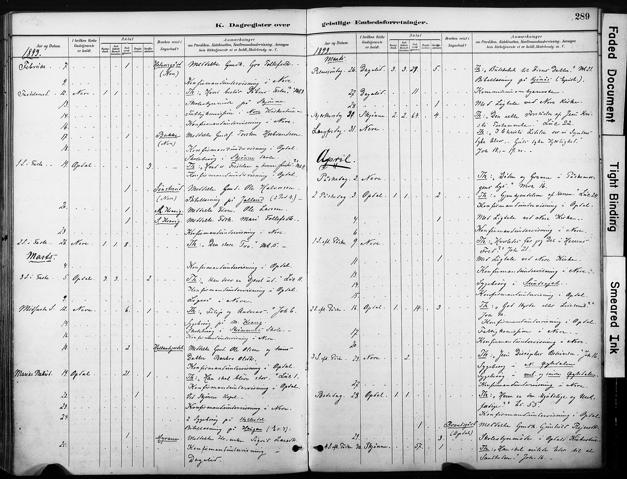 Nore kirkebøker, SAKO/A-238/F/Fb/L0002: Parish register (official) no. II 2, 1886-1906, p. 289