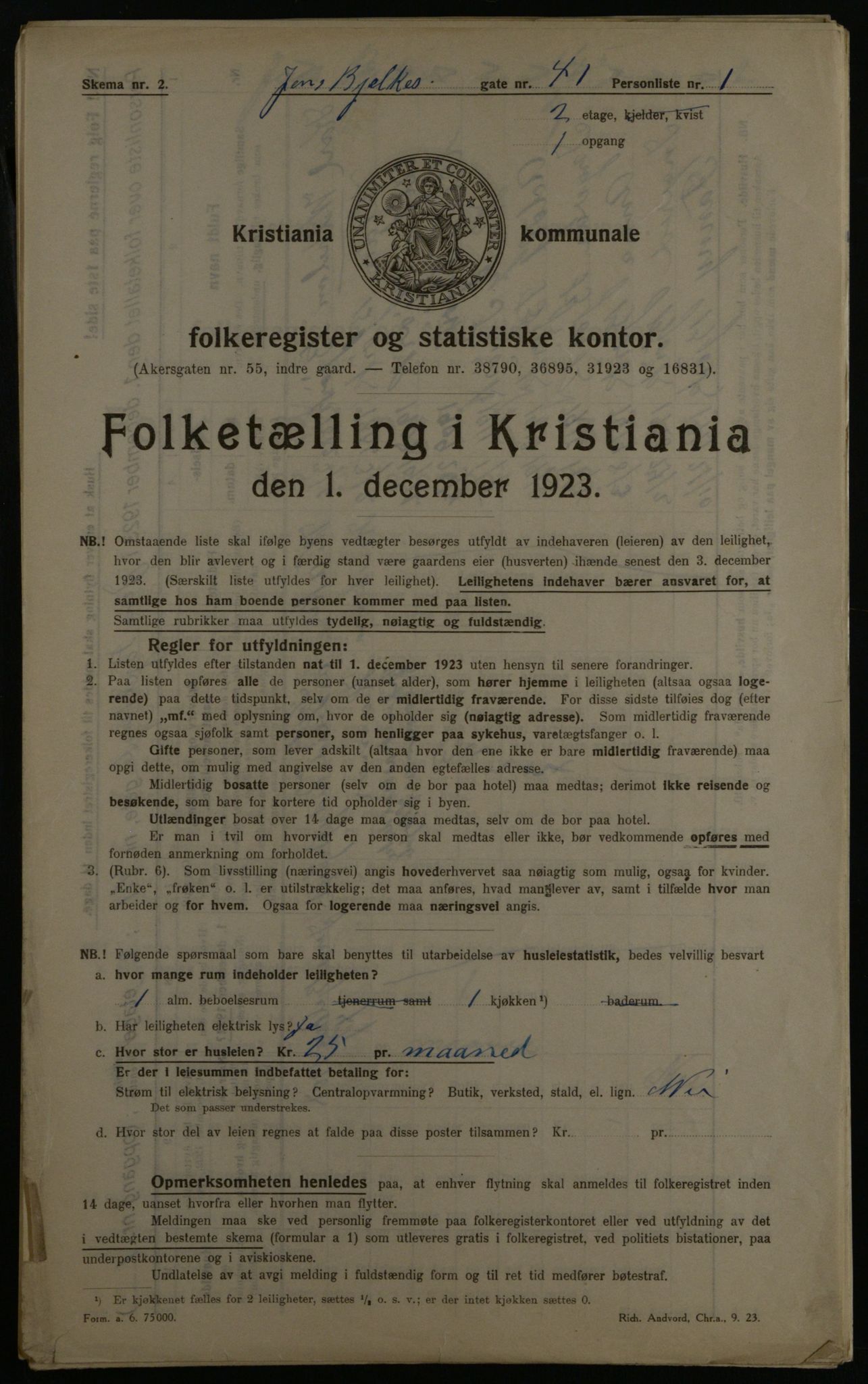 OBA, Municipal Census 1923 for Kristiania, 1923, p. 51901