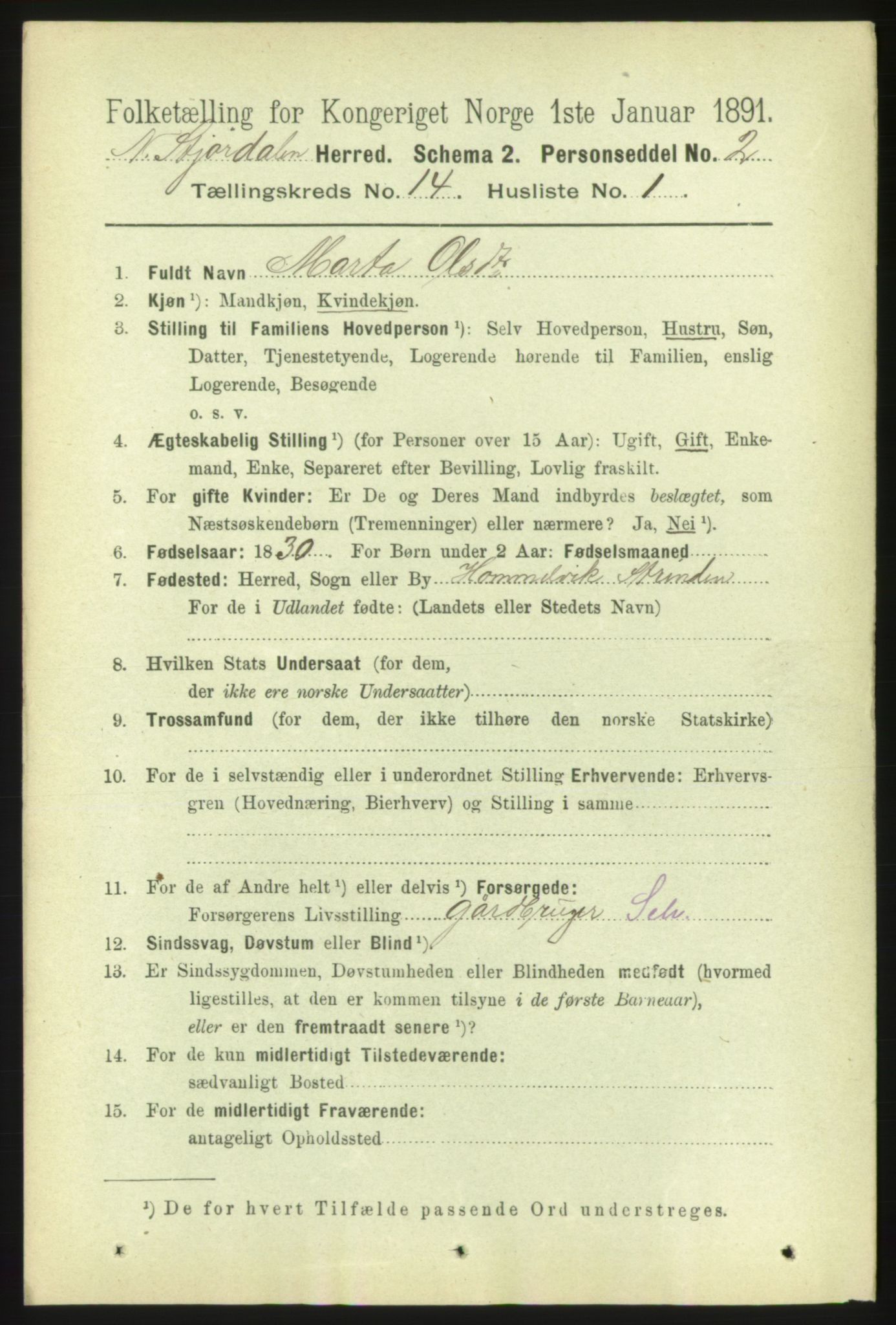 RA, 1891 census for 1714 Nedre Stjørdal, 1891, p. 6552