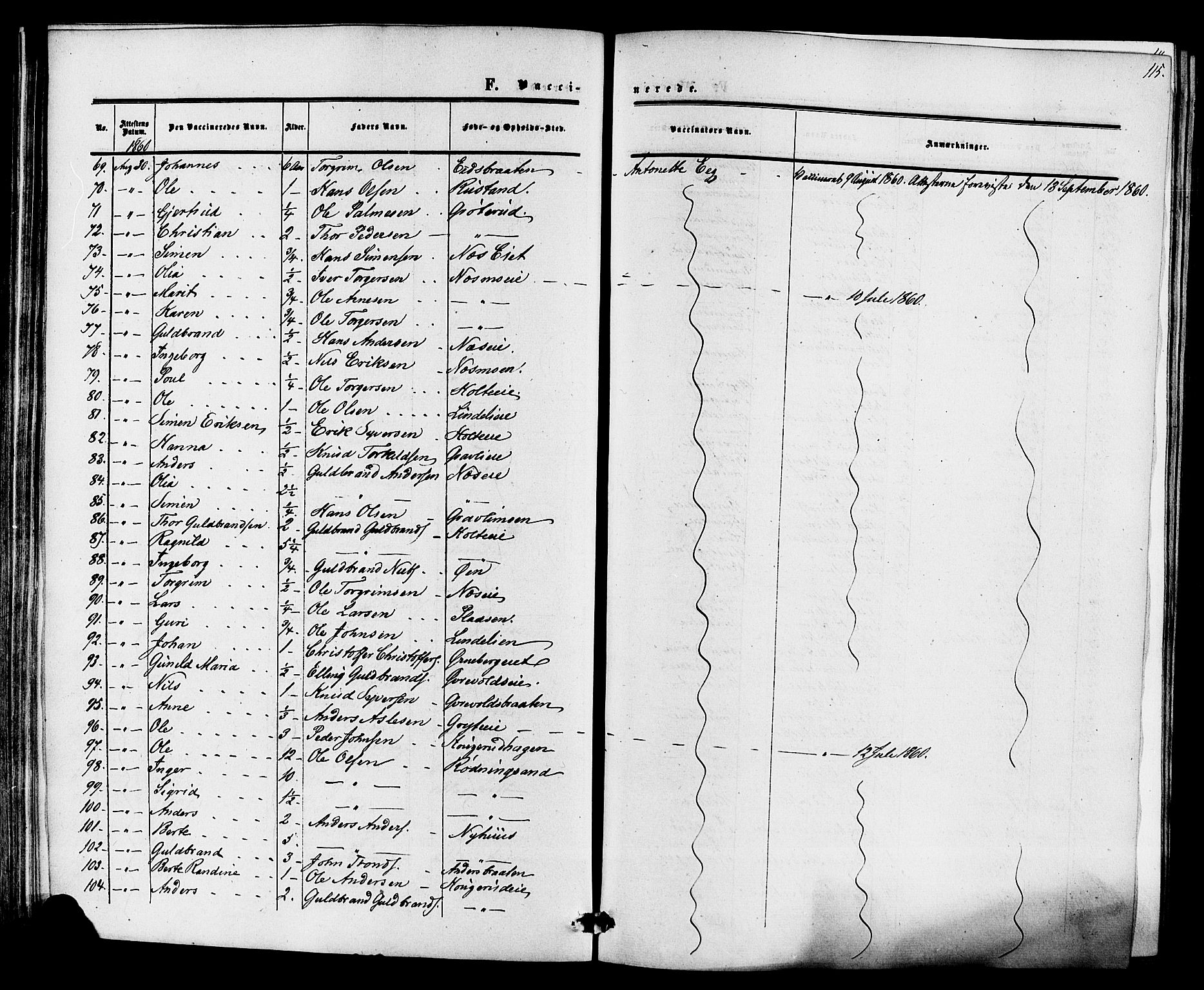 Ådal kirkebøker, AV/SAKO-A-248/F/Fa/L0002: Parish register (official) no. I 2, 1857-1883, p. 115