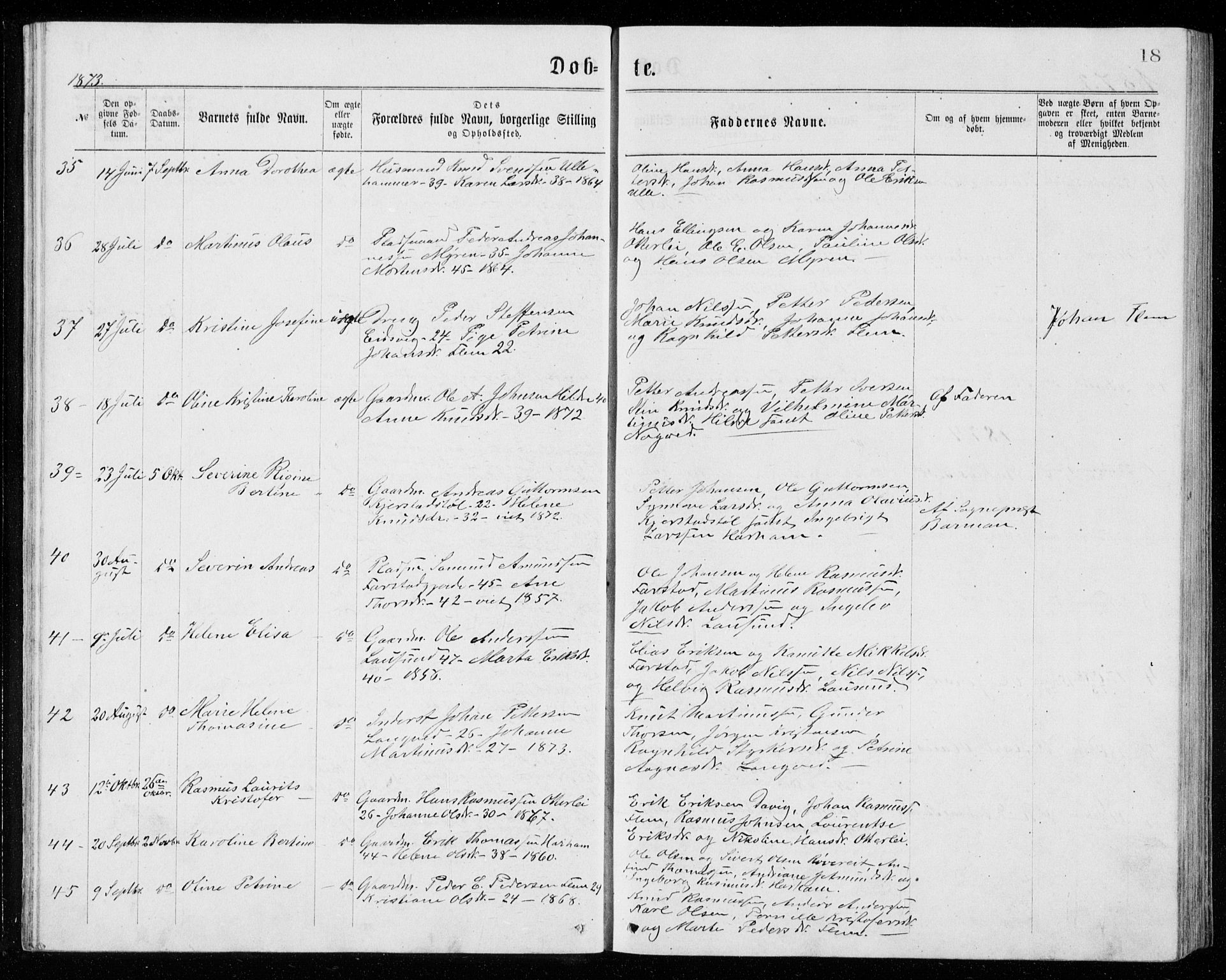 Ministerialprotokoller, klokkerbøker og fødselsregistre - Møre og Romsdal, AV/SAT-A-1454/536/L0509: Parish register (copy) no. 536C04, 1871-1881, p. 18