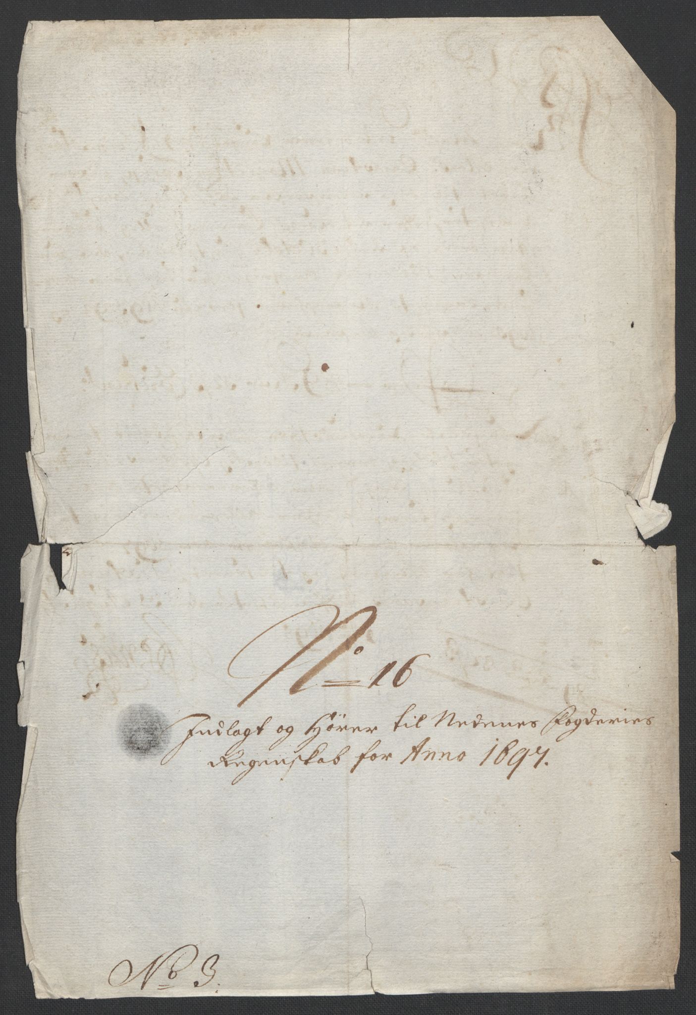 Rentekammeret inntil 1814, Reviderte regnskaper, Fogderegnskap, AV/RA-EA-4092/R39/L2313: Fogderegnskap Nedenes, 1696-1697, p. 209