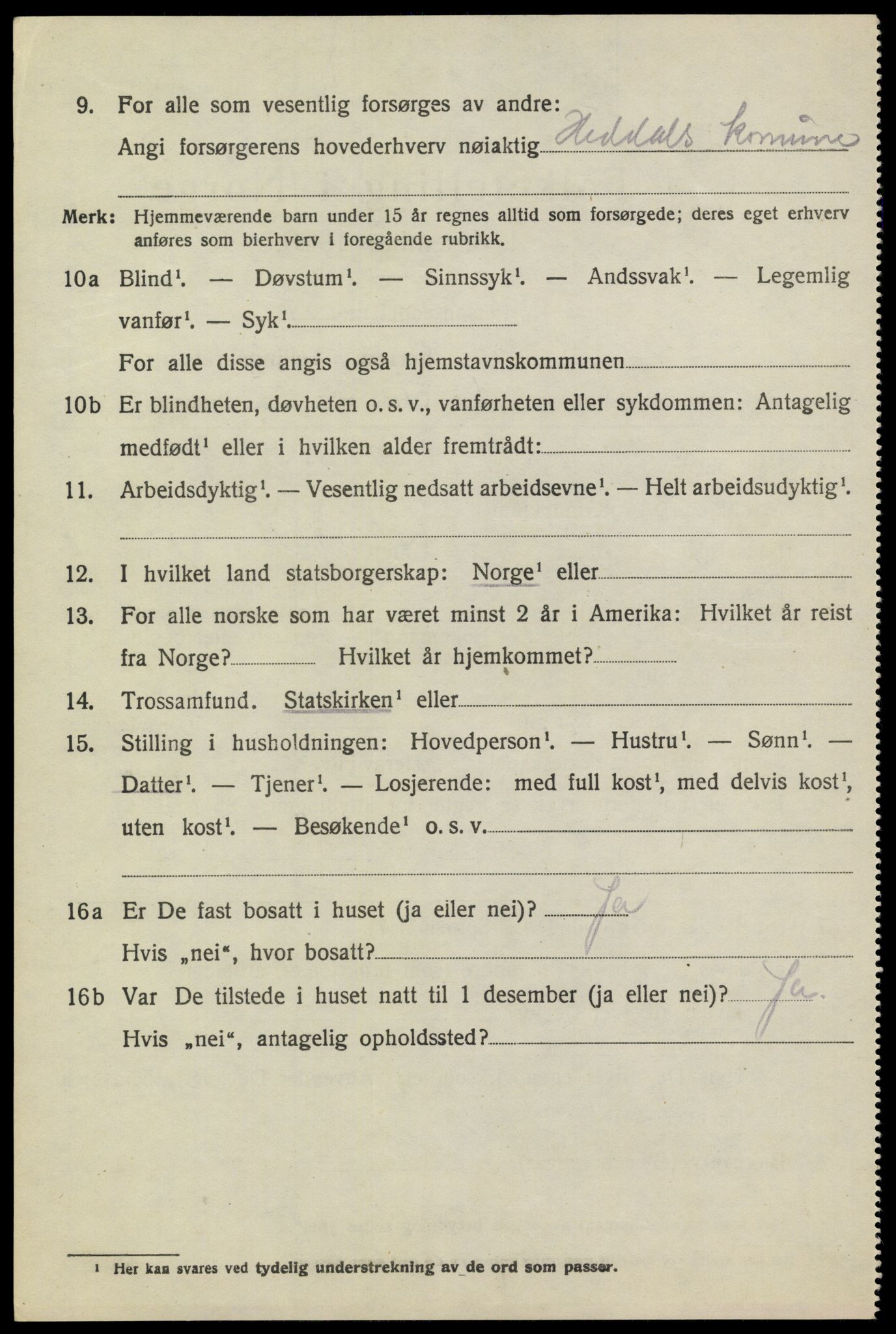 SAKO, 1920 census for Heddal, 1920, p. 5657