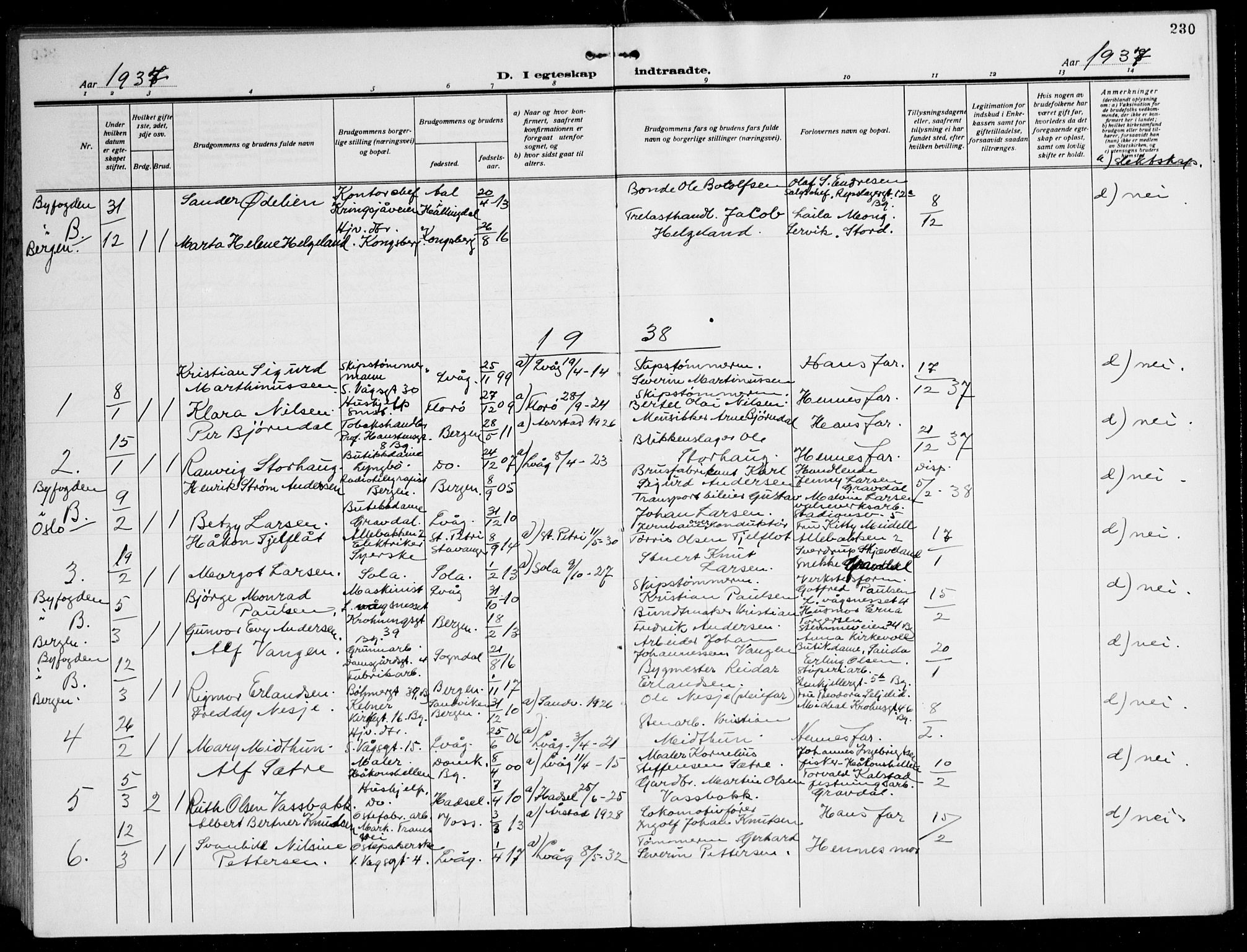 Laksevåg Sokneprestembete, AV/SAB-A-76501/H/Ha/Hab/Haba: Parish register (copy) no. A 10, 1925-1942, p. 230