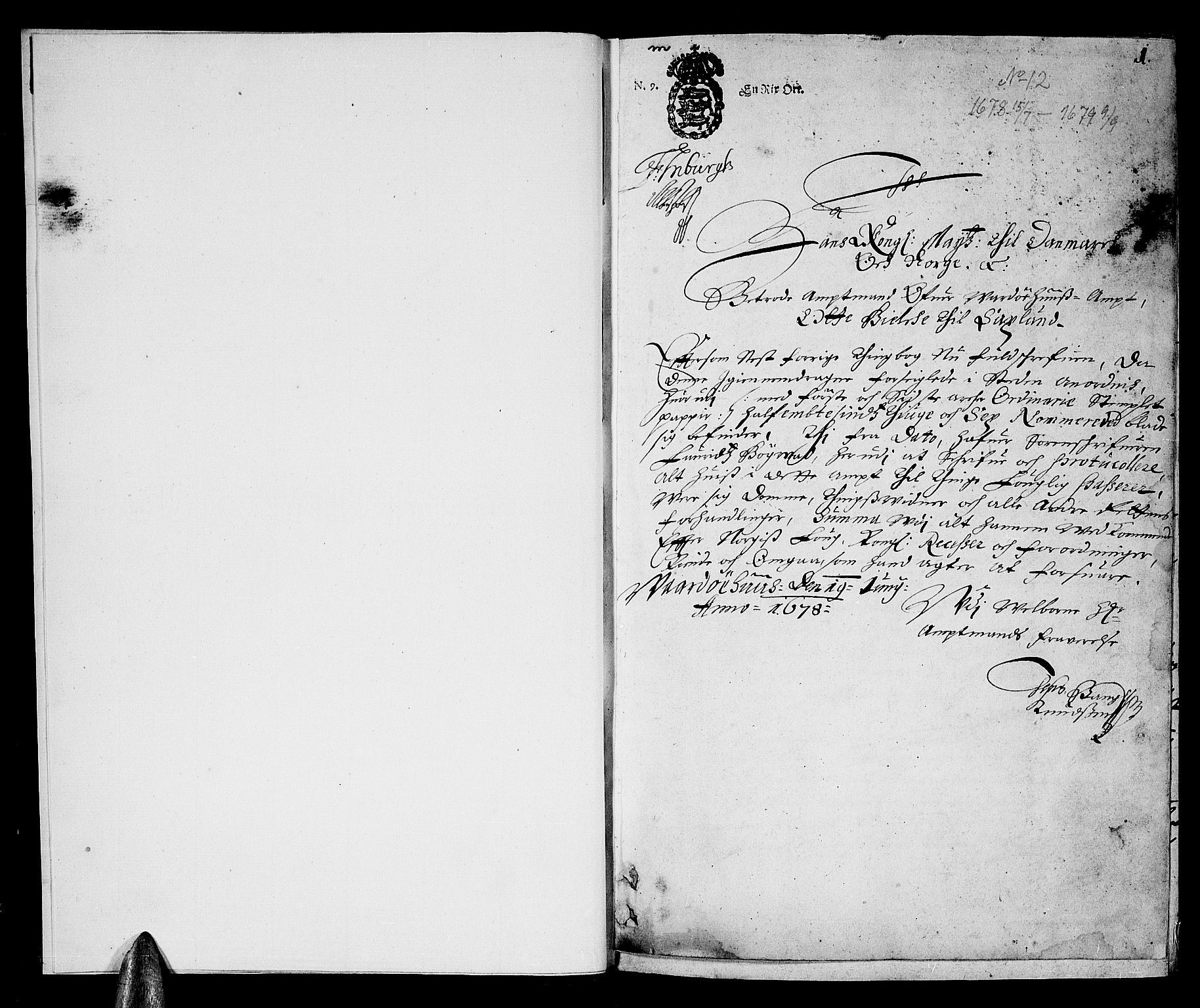 Finnmark sorenskriveri, SATØ/S-0053/F/Fa/L0016: Justisprotokoller, 1678-1679, p. 0b-1a