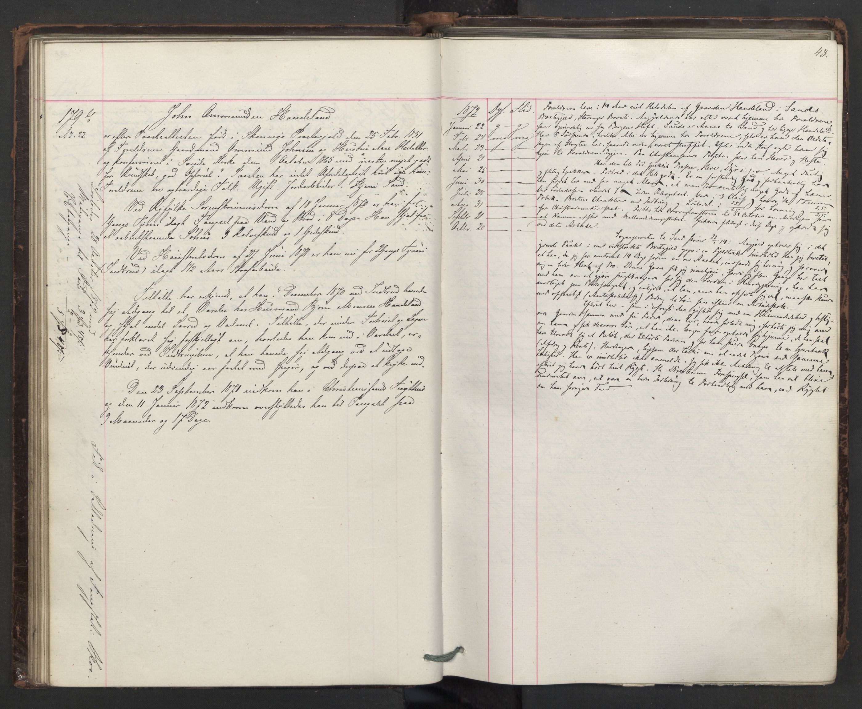 Botsfengslet, AV/RA-S-1539/D/Db/Dbb/L0014: 137e - 437e, 1871-1873, p. 43