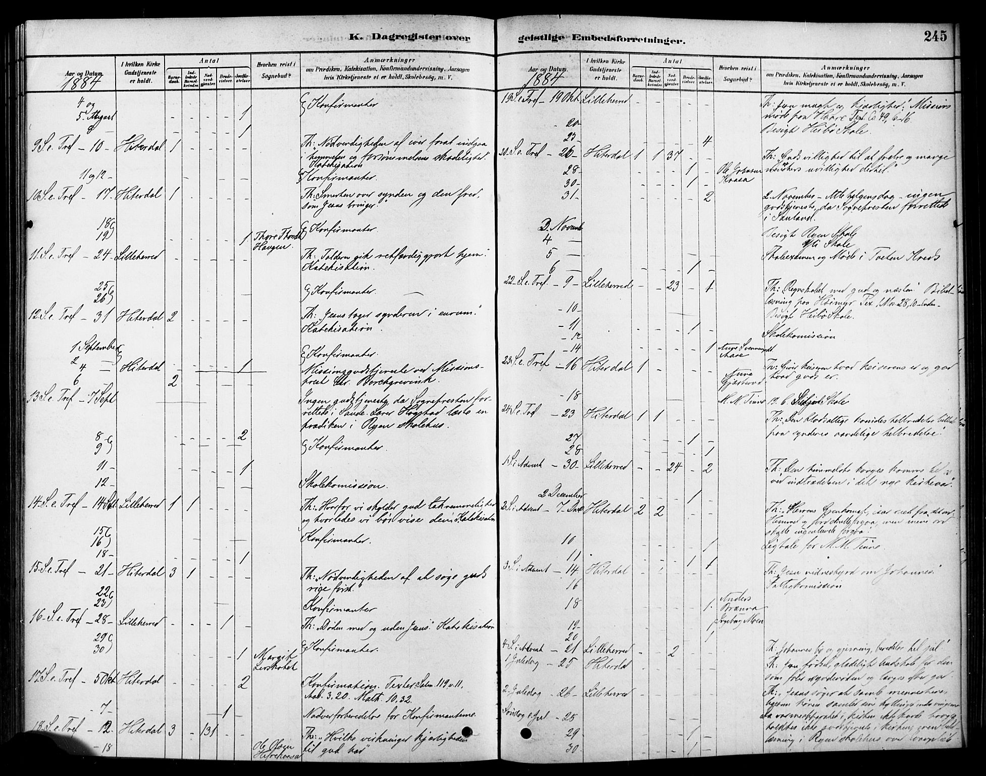 Heddal kirkebøker, SAKO/A-268/F/Fa/L0009: Parish register (official) no. I 9, 1878-1903, p. 245