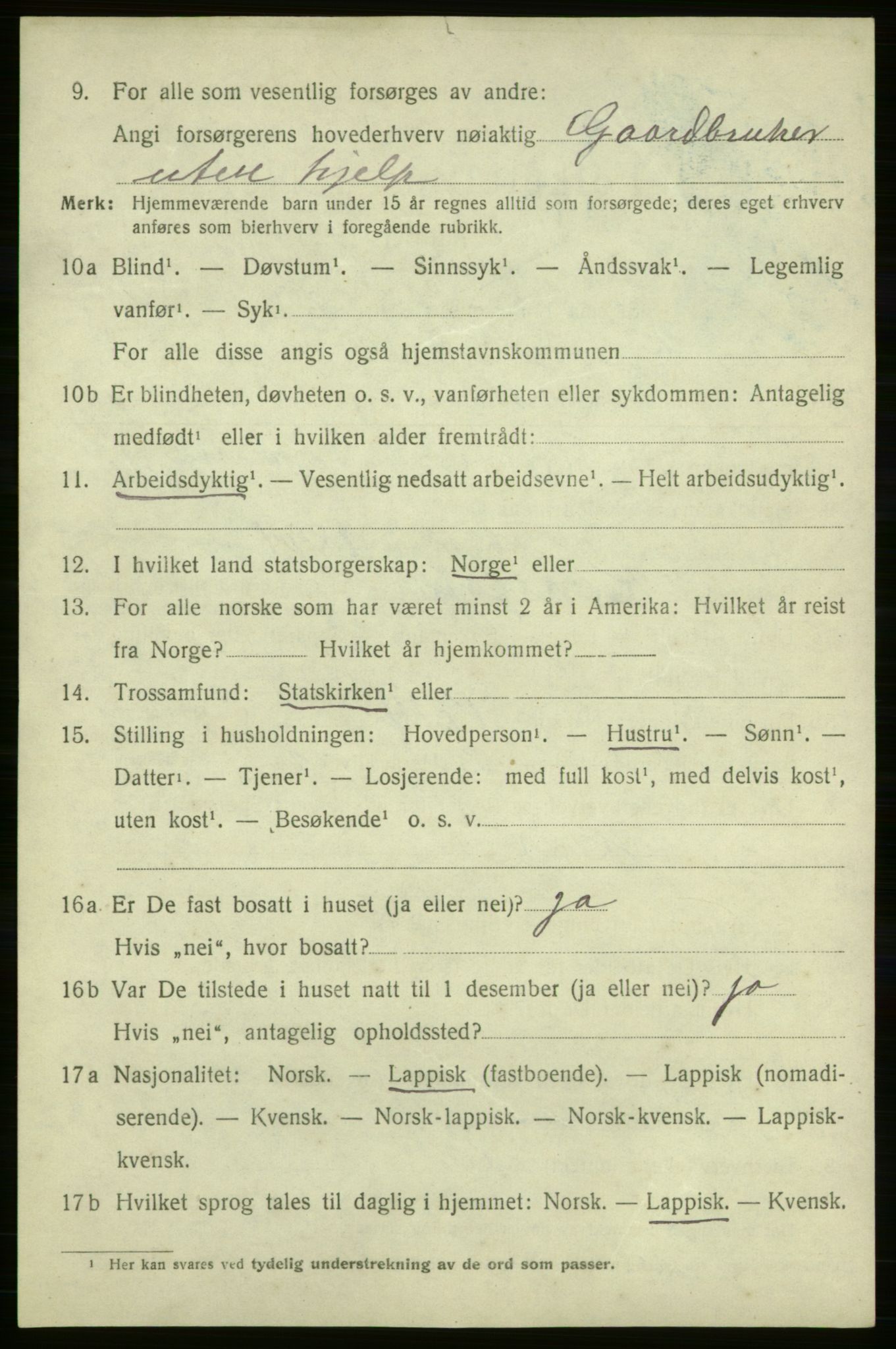 SATØ, 1920 census for Karasjok, 1920, p. 1781