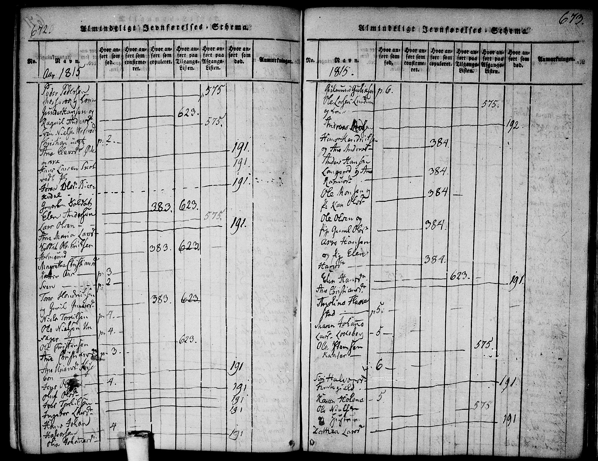 Våler prestekontor Kirkebøker, AV/SAO-A-11083/F/Fa/L0005: Parish register (official) no. I 5, 1815-1839, p. 672-673