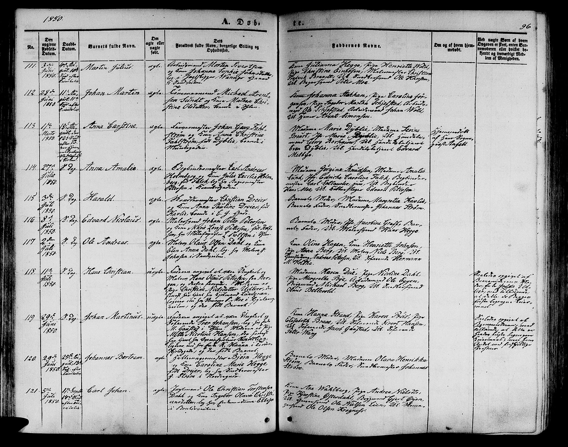 Ministerialprotokoller, klokkerbøker og fødselsregistre - Sør-Trøndelag, AV/SAT-A-1456/602/L0137: Parish register (copy) no. 602C05, 1846-1856, p. 96