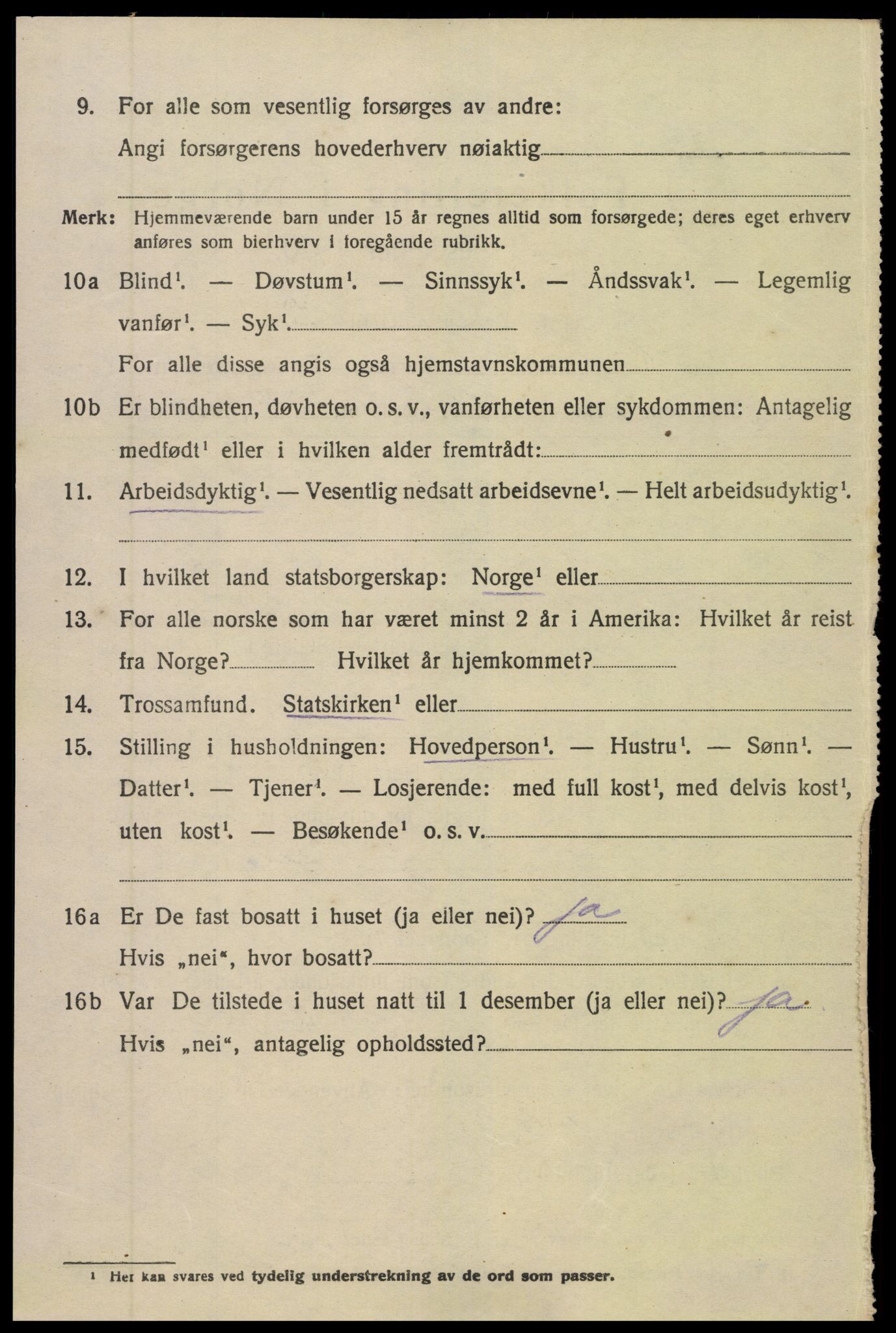 SAK, 1920 census for Øyestad, 1920, p. 6485