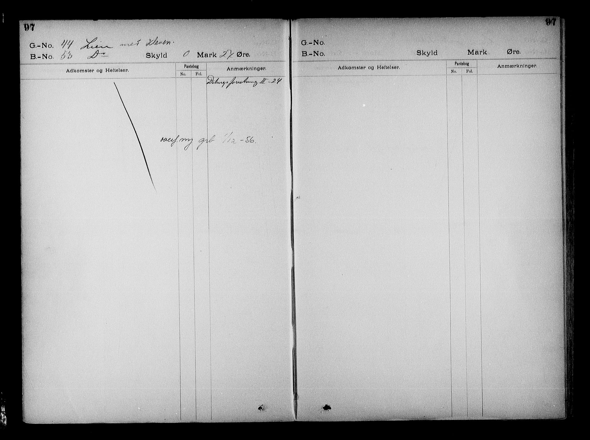 Vestre Nedenes/Sand sorenskriveri, SAK/1221-0010/G/Ga/L0022: Mortgage register no. 15, 1899-1957, p. 97
