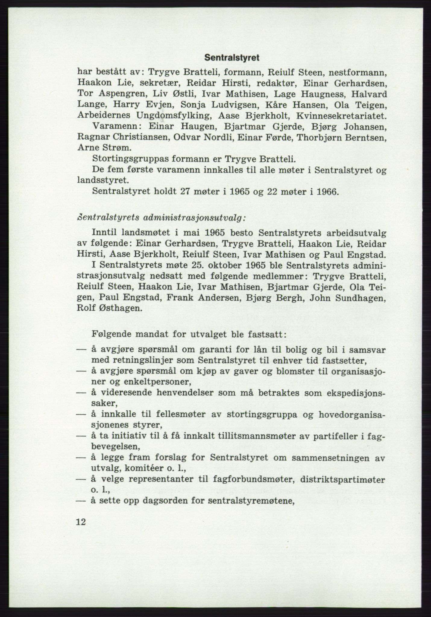 Det norske Arbeiderparti - publikasjoner, AAB/-/-/-: Beretning 1965-1966, 1965-1966, p. 12