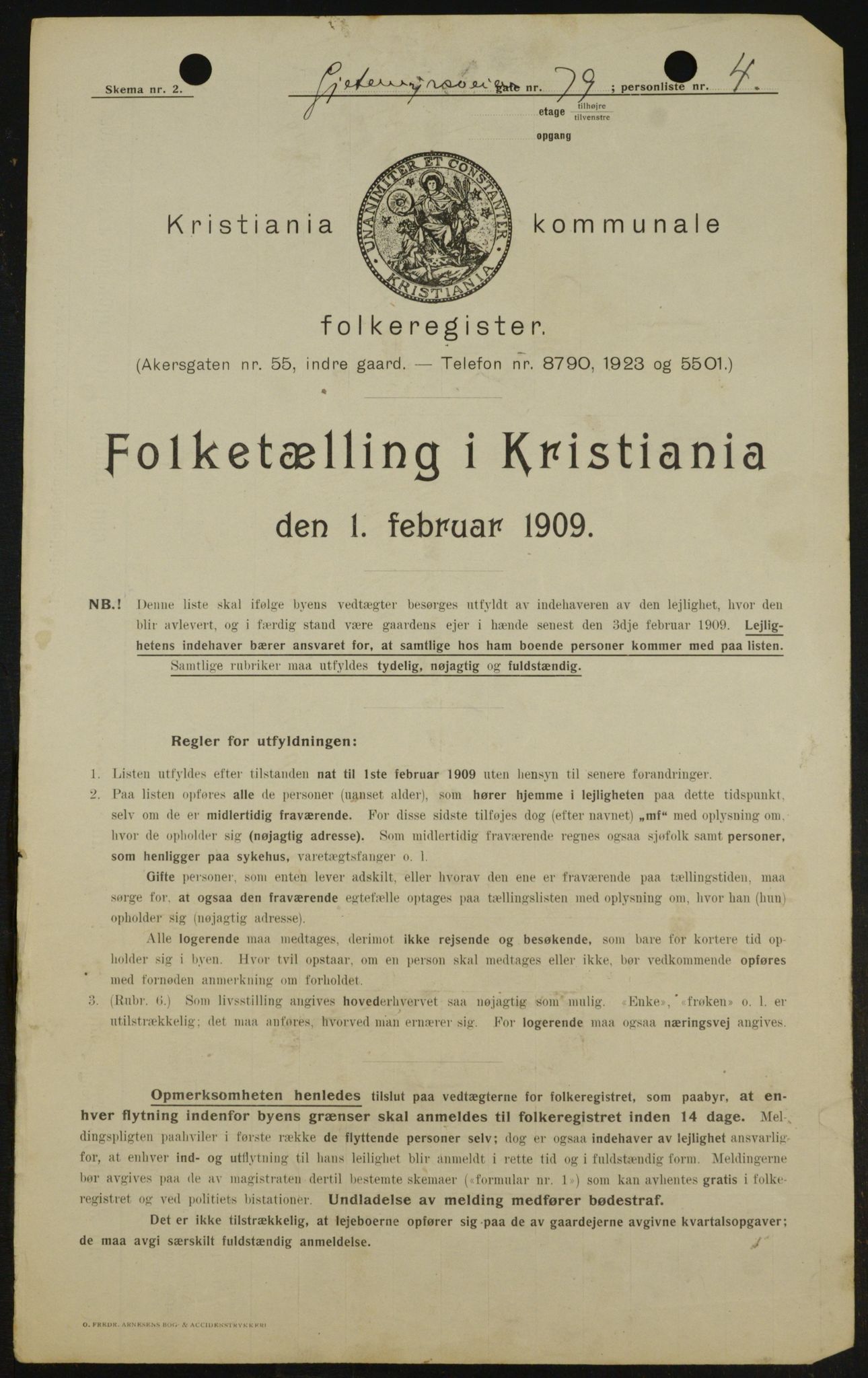 OBA, Municipal Census 1909 for Kristiania, 1909, p. 26395