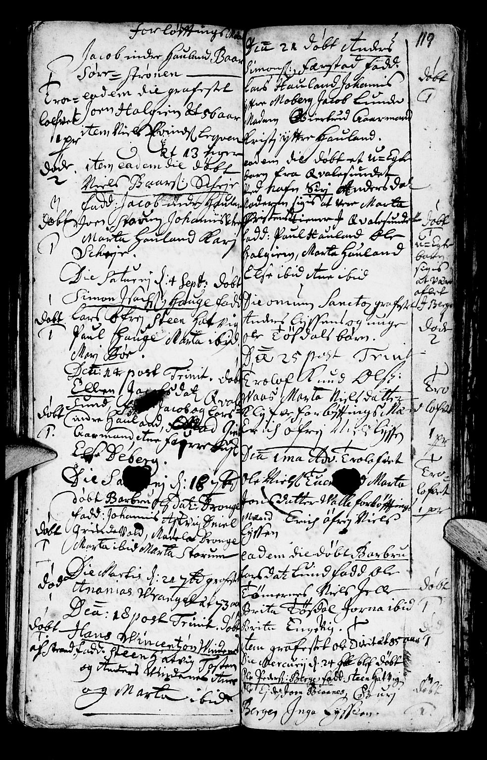 Os sokneprestembete, SAB/A-99929: Parish register (official) no. A 1, 1669-1722, p. 119