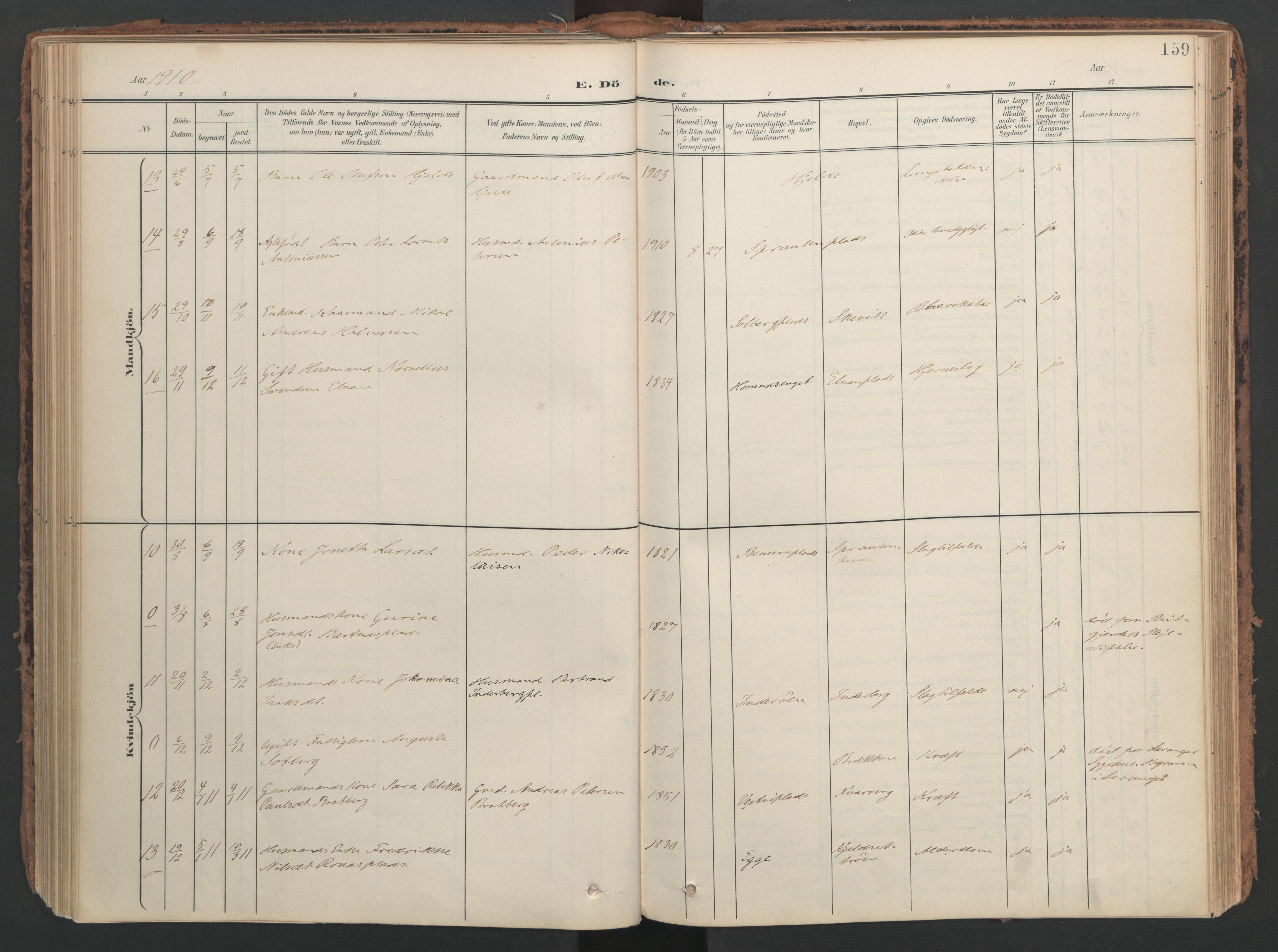 Ministerialprotokoller, klokkerbøker og fødselsregistre - Nord-Trøndelag, SAT/A-1458/741/L0397: Parish register (official) no. 741A11, 1901-1911, p. 159