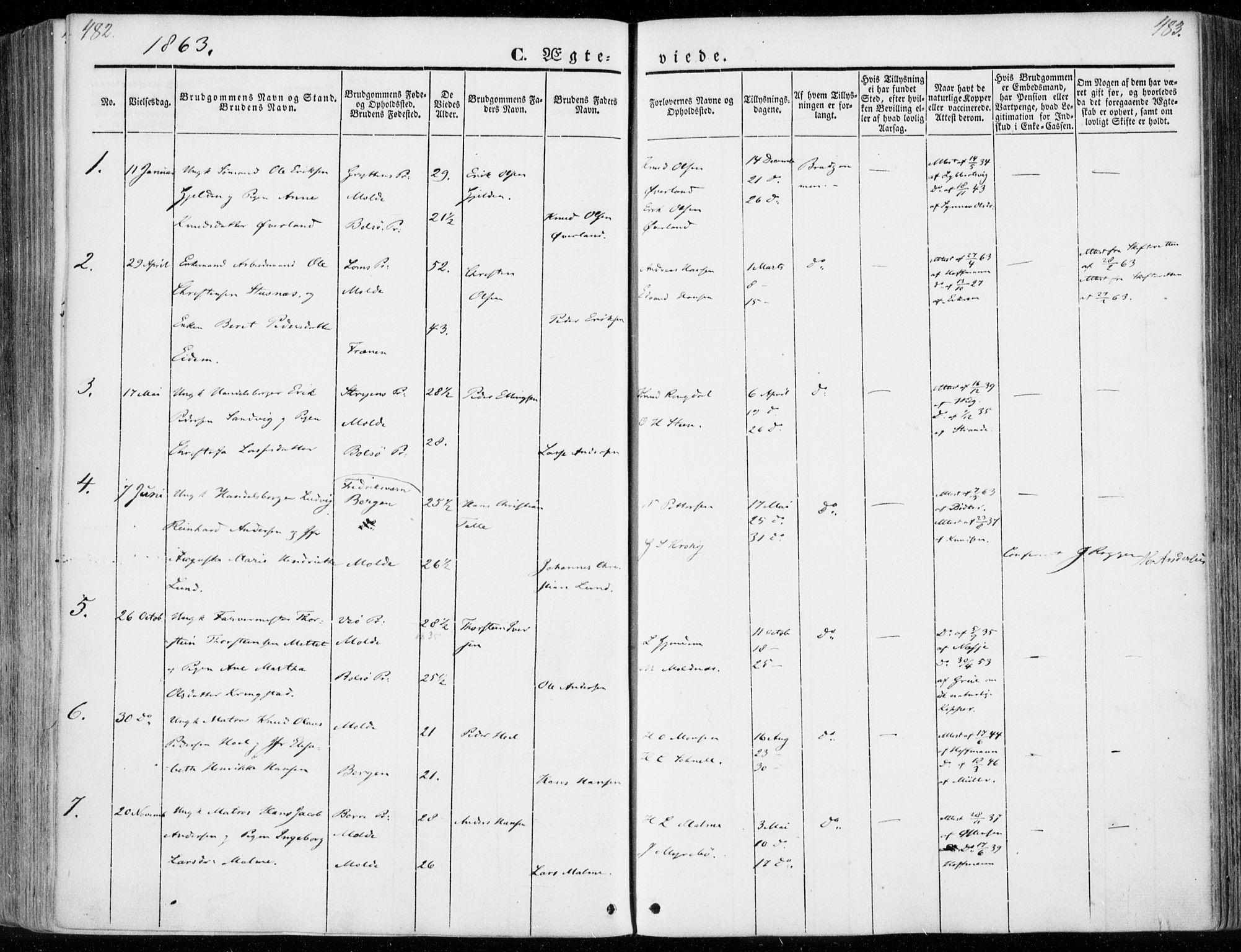 Ministerialprotokoller, klokkerbøker og fødselsregistre - Møre og Romsdal, AV/SAT-A-1454/558/L0689: Parish register (official) no. 558A03, 1843-1872, p. 482-483