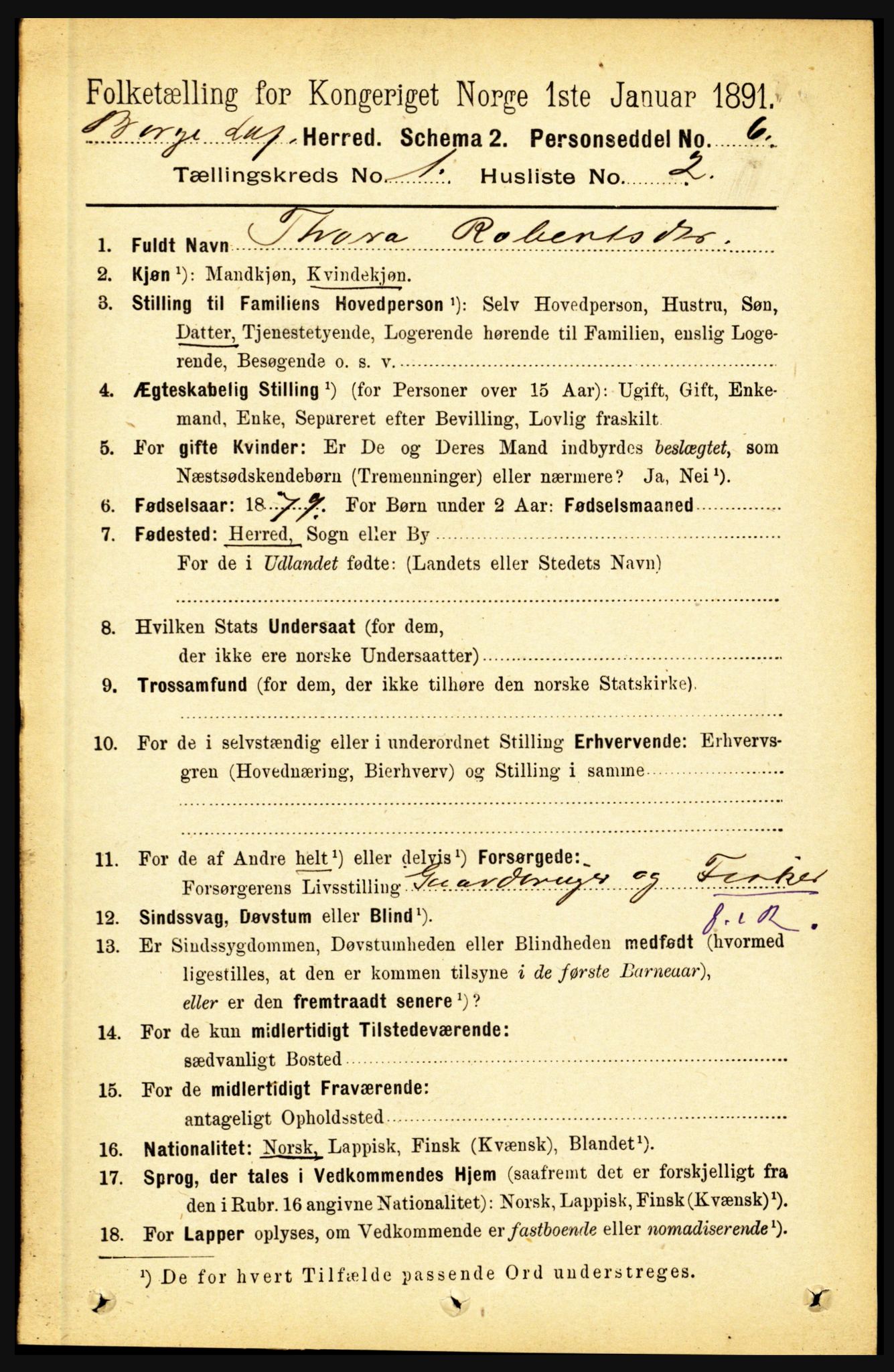 RA, 1891 census for 1862 Borge, 1891, p. 142