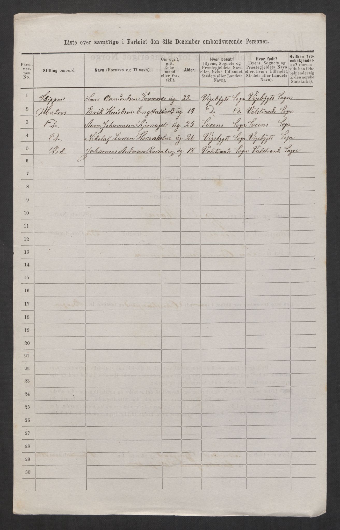 RA, 1875 census, lists of crew on ships: Ships in domestic ports, 1875, p. 297