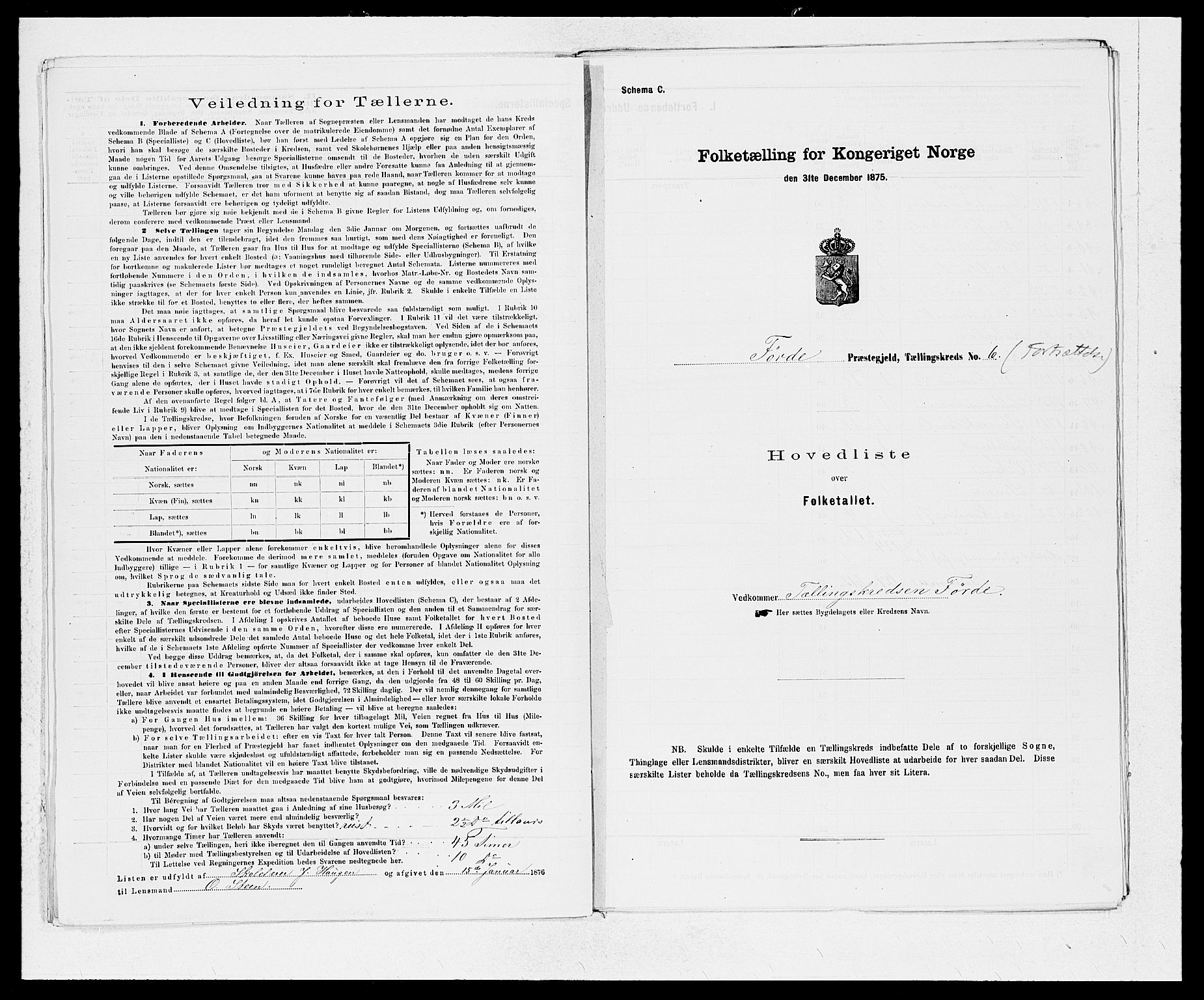 SAB, 1875 census for 1432P Førde, 1875, p. 12