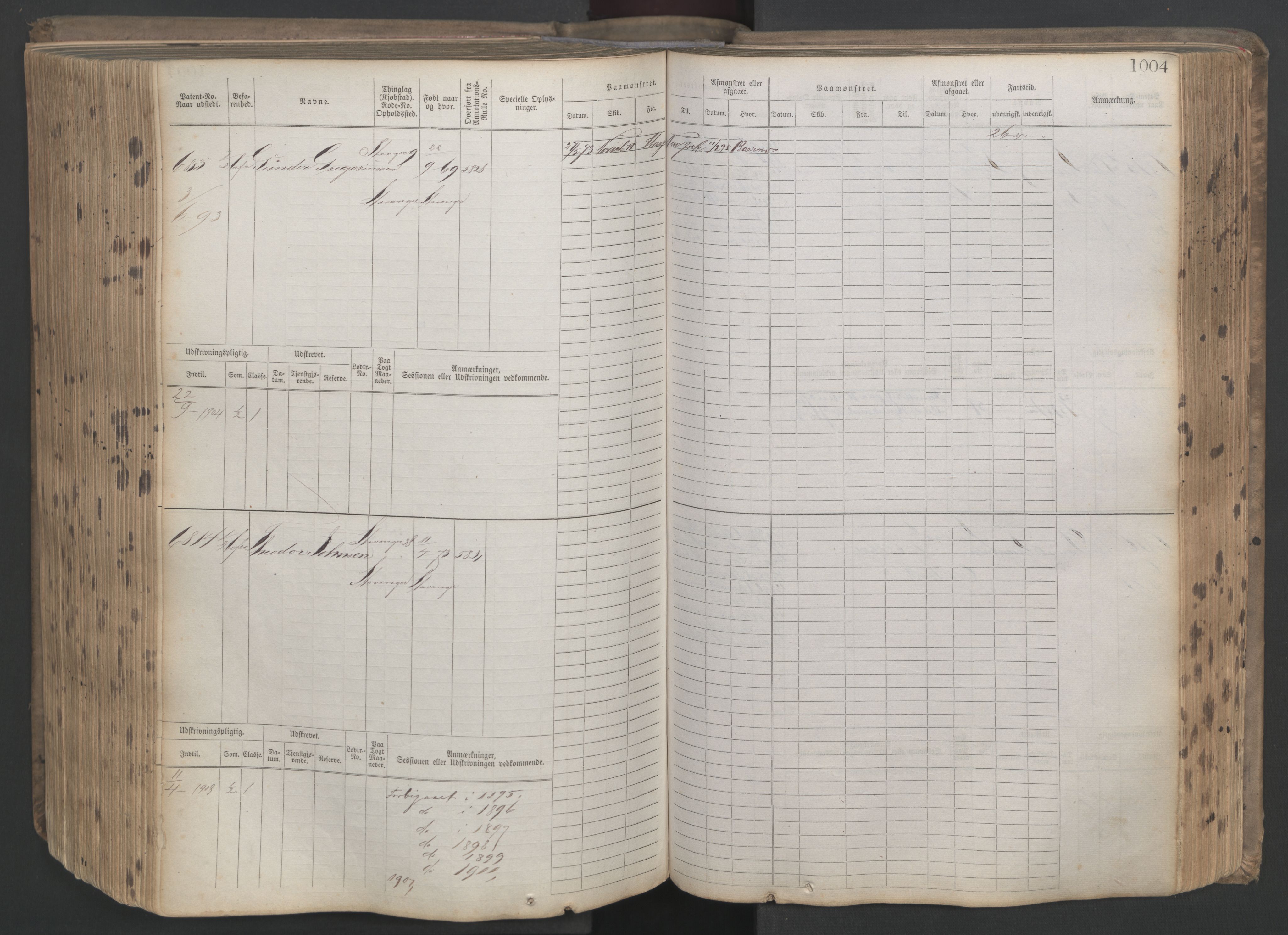 Stavanger sjømannskontor, AV/SAST-A-102006/F/Fb/Fbb/L0021: Sjøfartshovedrulle patnentnr. 6005-7204 (dublett), 1887, p. 409