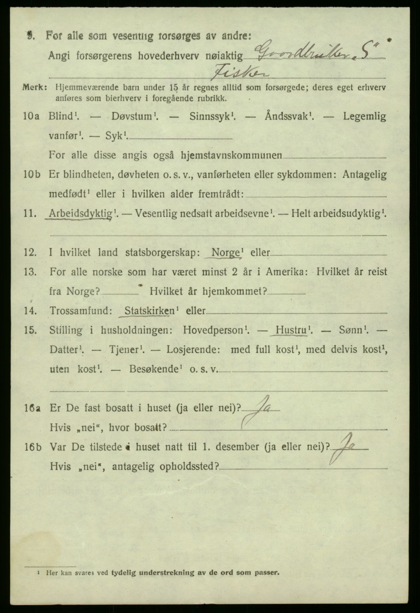 SAB, 1920 census for Masfjorden, 1920, p. 2062