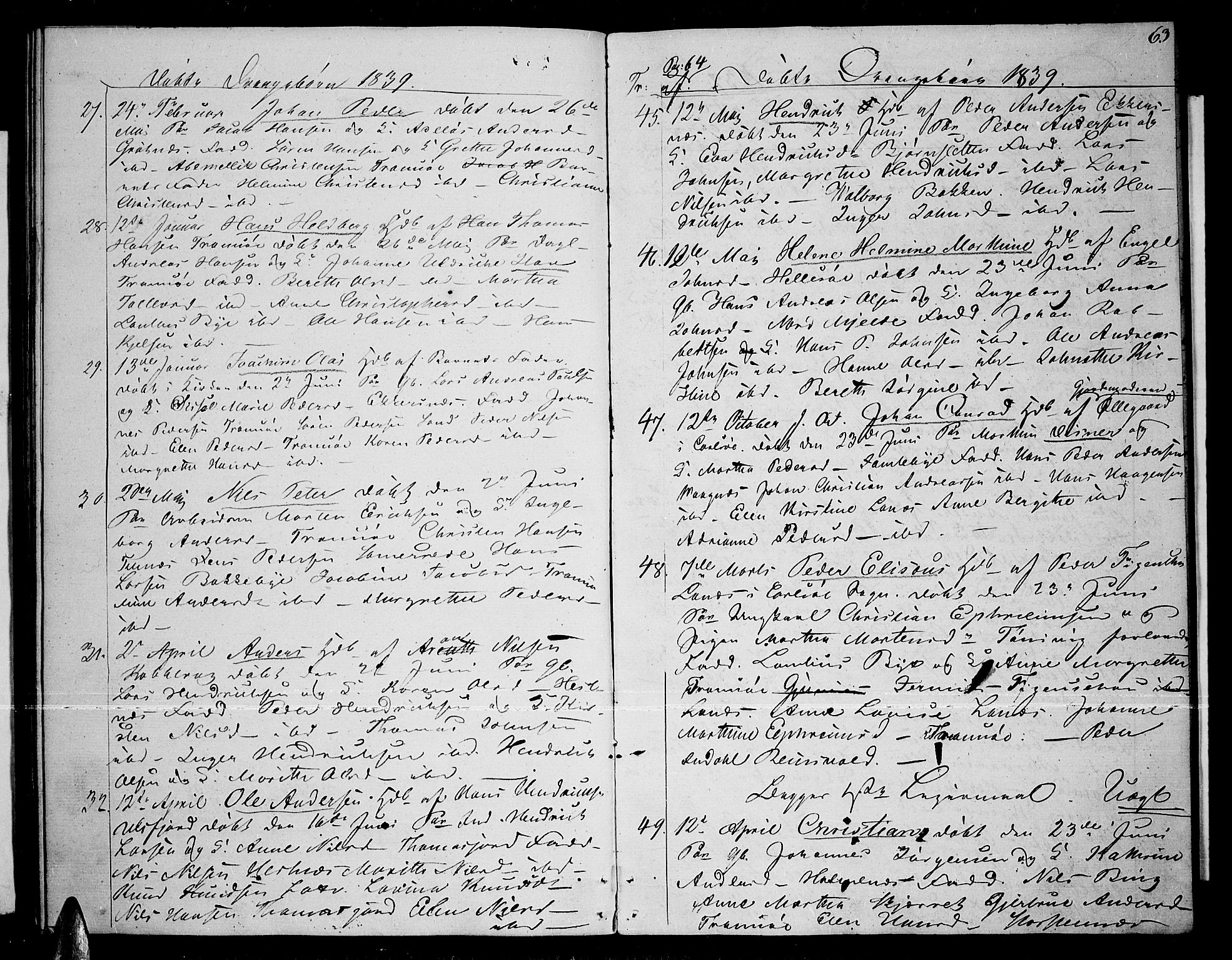 Tromsø sokneprestkontor/stiftsprosti/domprosti, AV/SATØ-S-1343/G/Gb/L0004klokker: Parish register (copy) no. 4, 1836-1840, p. 63