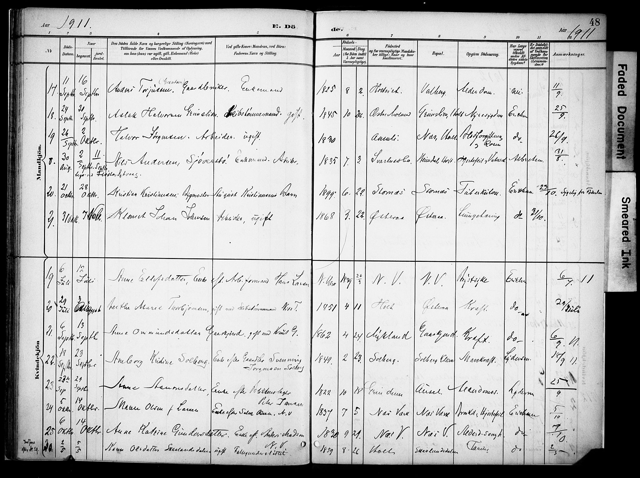 Holt sokneprestkontor, SAK/1111-0021/F/Fa/L0013: Parish register (official) no. A 13, 1900-1912, p. 48