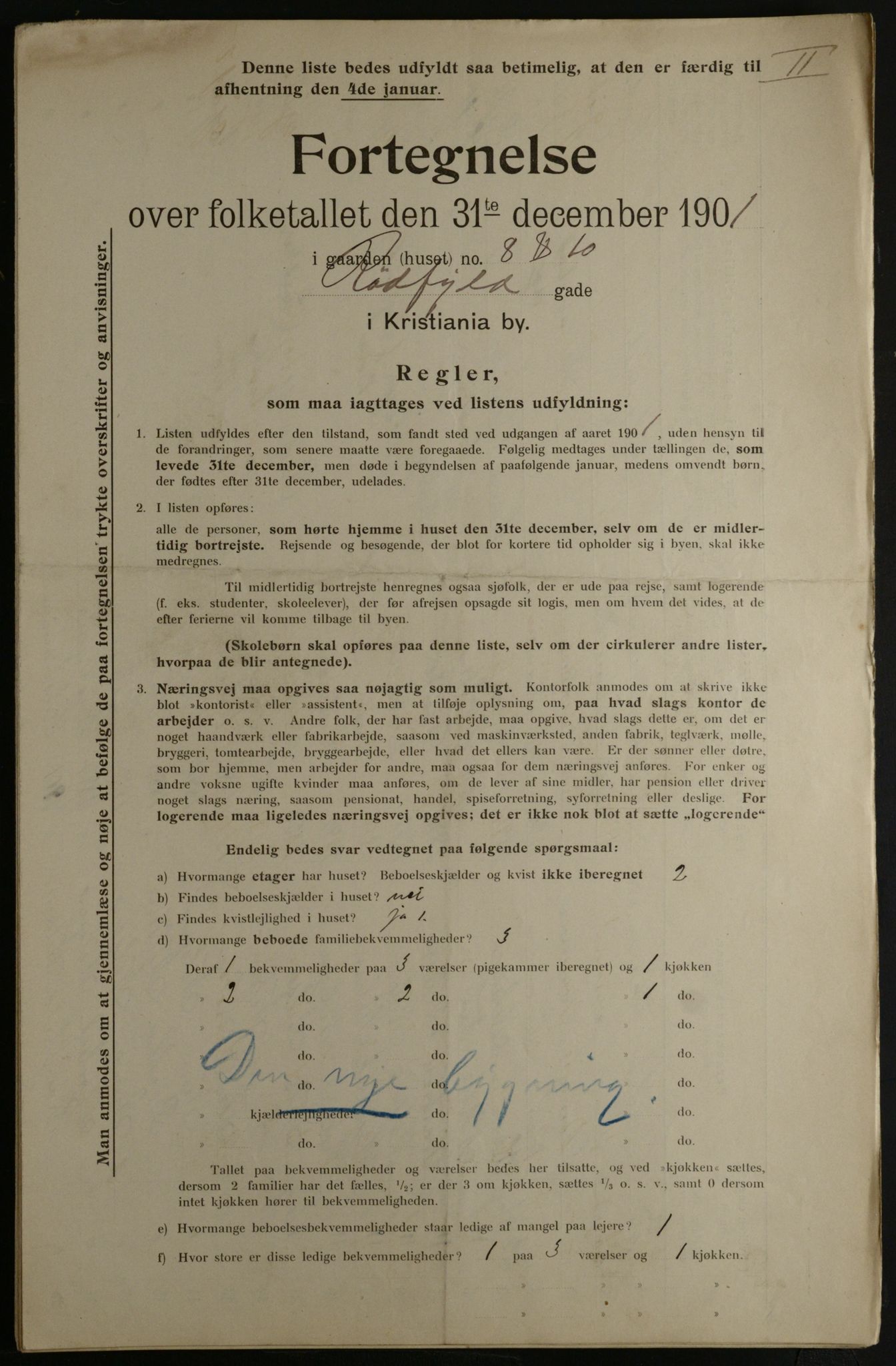 OBA, Municipal Census 1901 for Kristiania, 1901, p. 13175