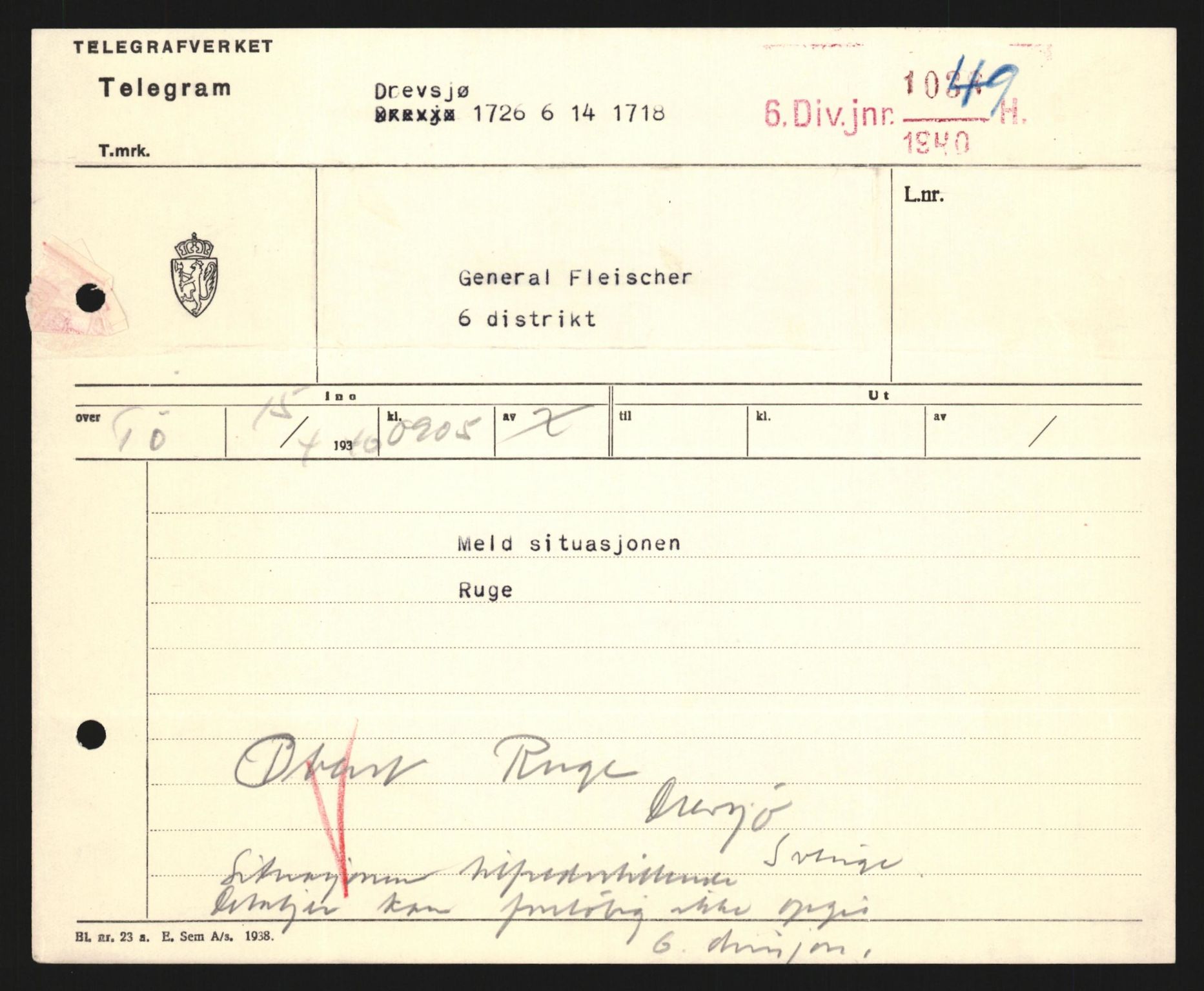 Forsvaret, Forsvarets krigshistoriske avdeling, AV/RA-RAFA-2017/Y/Yb/L0122: II-C-11-600  -  6. Divisjon med avdelinger, 1940, p. 61