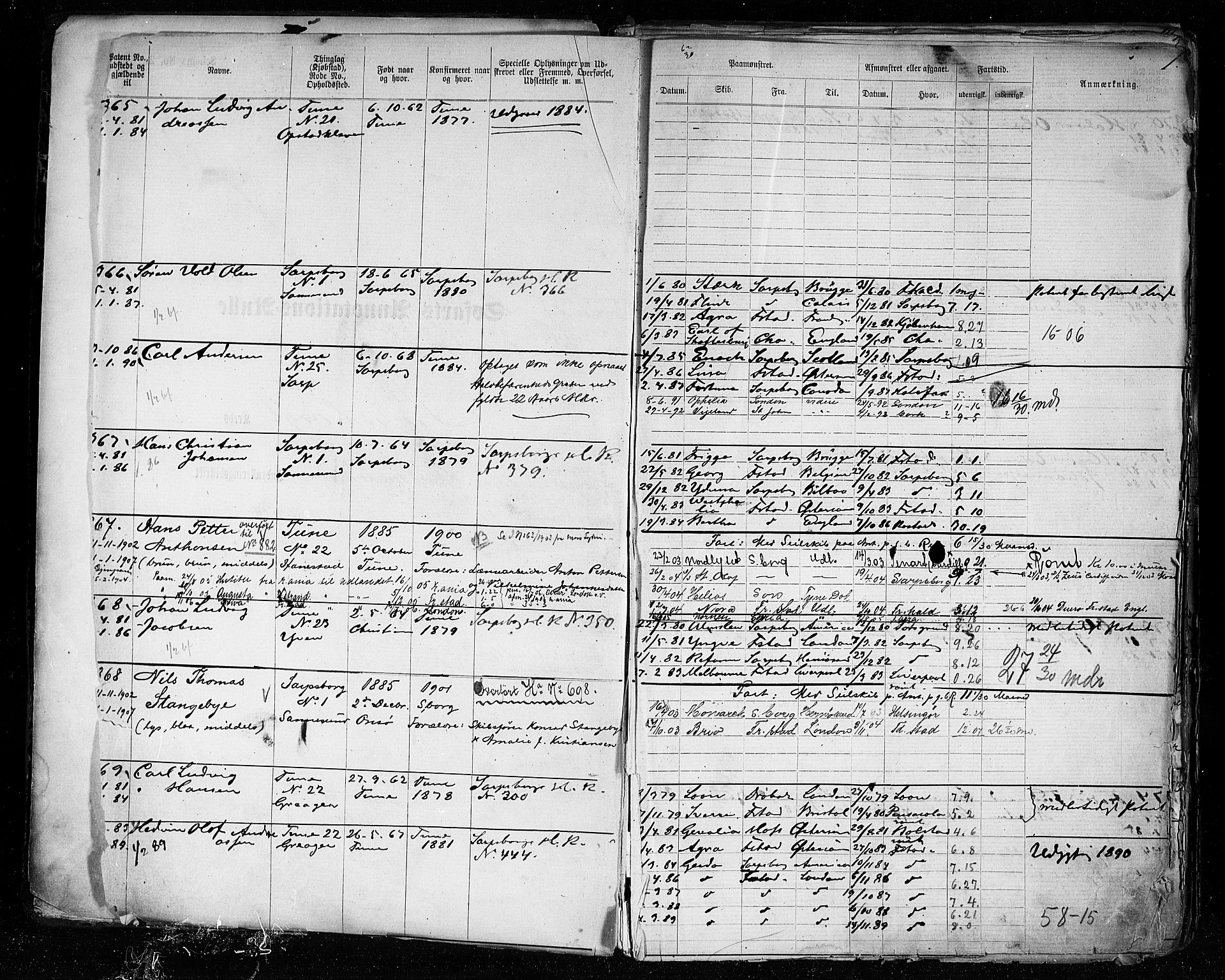 Sarpsborg mønstringskontor, AV/SAO-A-10569c/F/Fc/Fca/L0005: Annotasjonsrulle, 1881-1913, p. 4