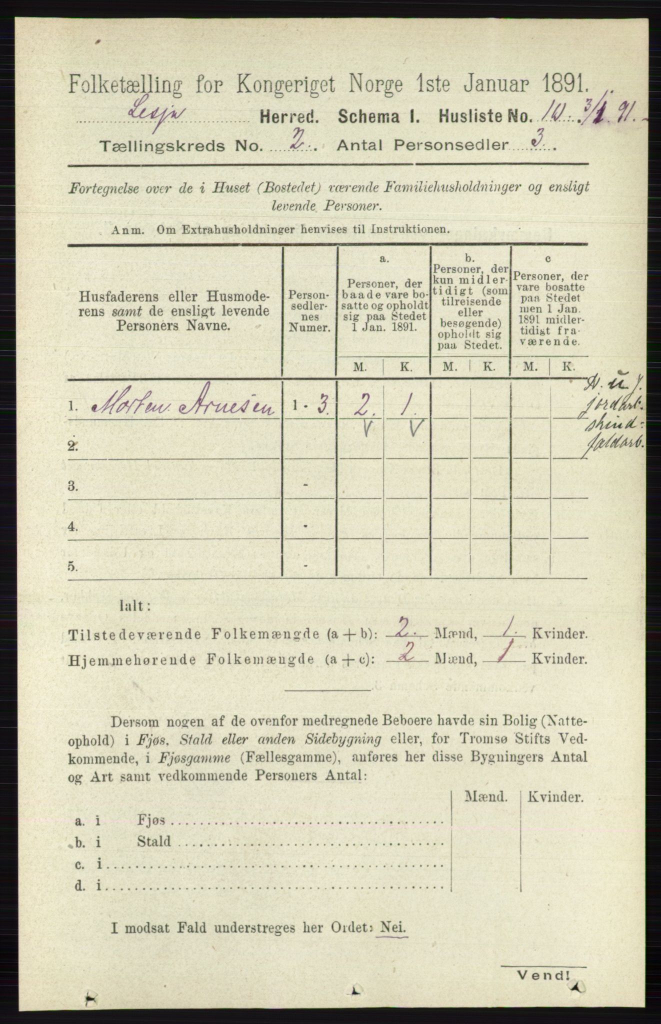 RA, 1891 census for 0512 Lesja, 1891, p. 379