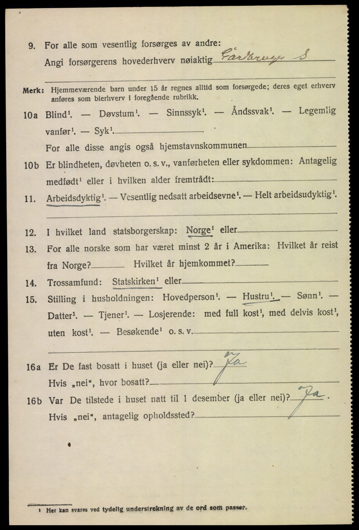 SAK, 1920 census for Sør-Audnedal, 1920, p. 6630