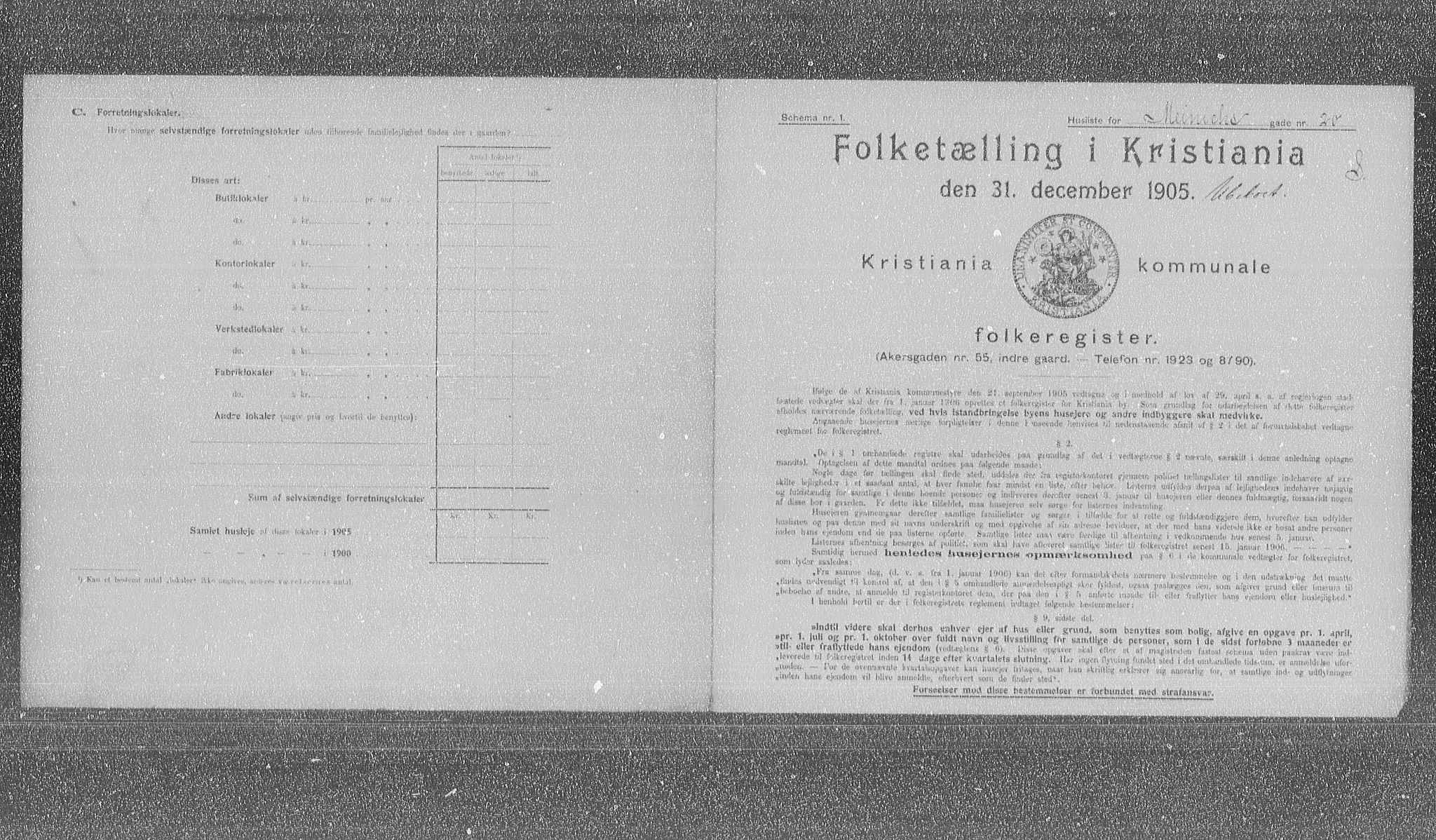 OBA, Municipal Census 1905 for Kristiania, 1905, p. 34172