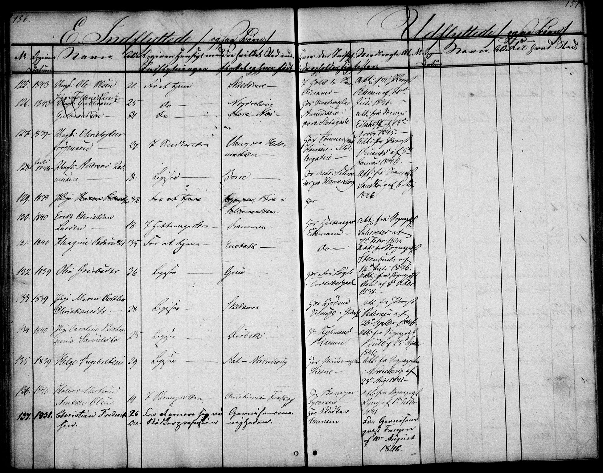 Oslo domkirke Kirkebøker, AV/SAO-A-10752/F/Fa/L0028: Parish register (official) no. 28, 1840-1876, p. 156-157