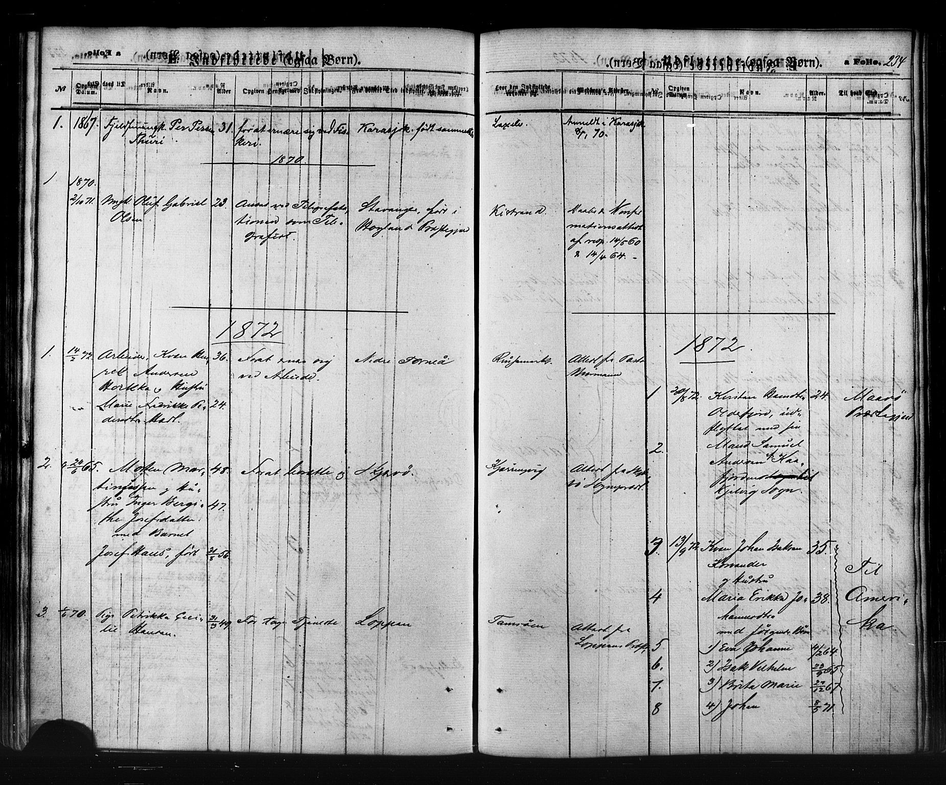 Kistrand/Porsanger sokneprestembete, SATØ/S-1351/H/Ha/L0005.kirke: Parish register (official) no. 5, 1860-1874, p. 234