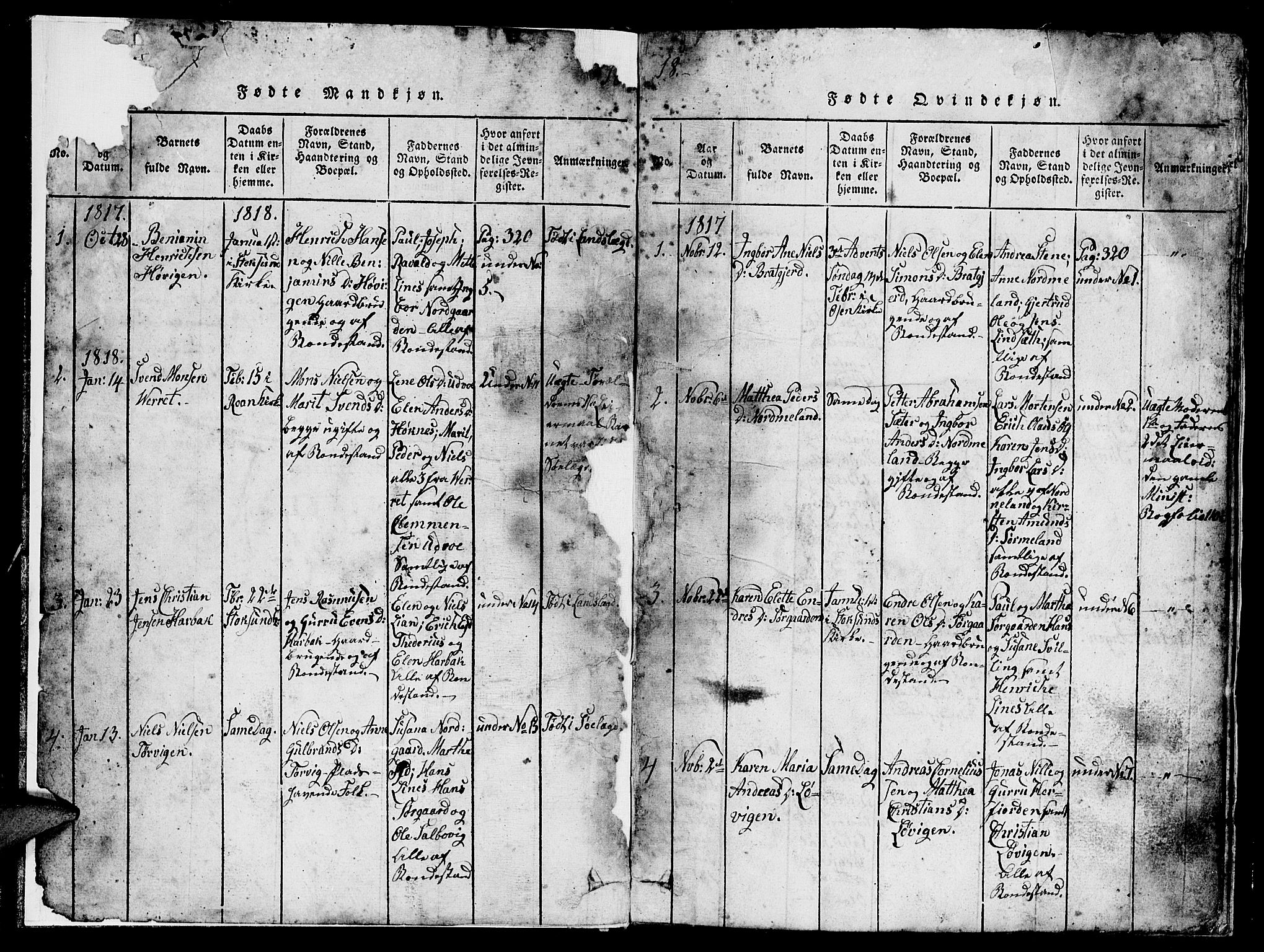 Ministerialprotokoller, klokkerbøker og fødselsregistre - Sør-Trøndelag, SAT/A-1456/657/L0714: Parish register (copy) no. 657C01, 1818-1868, p. 2