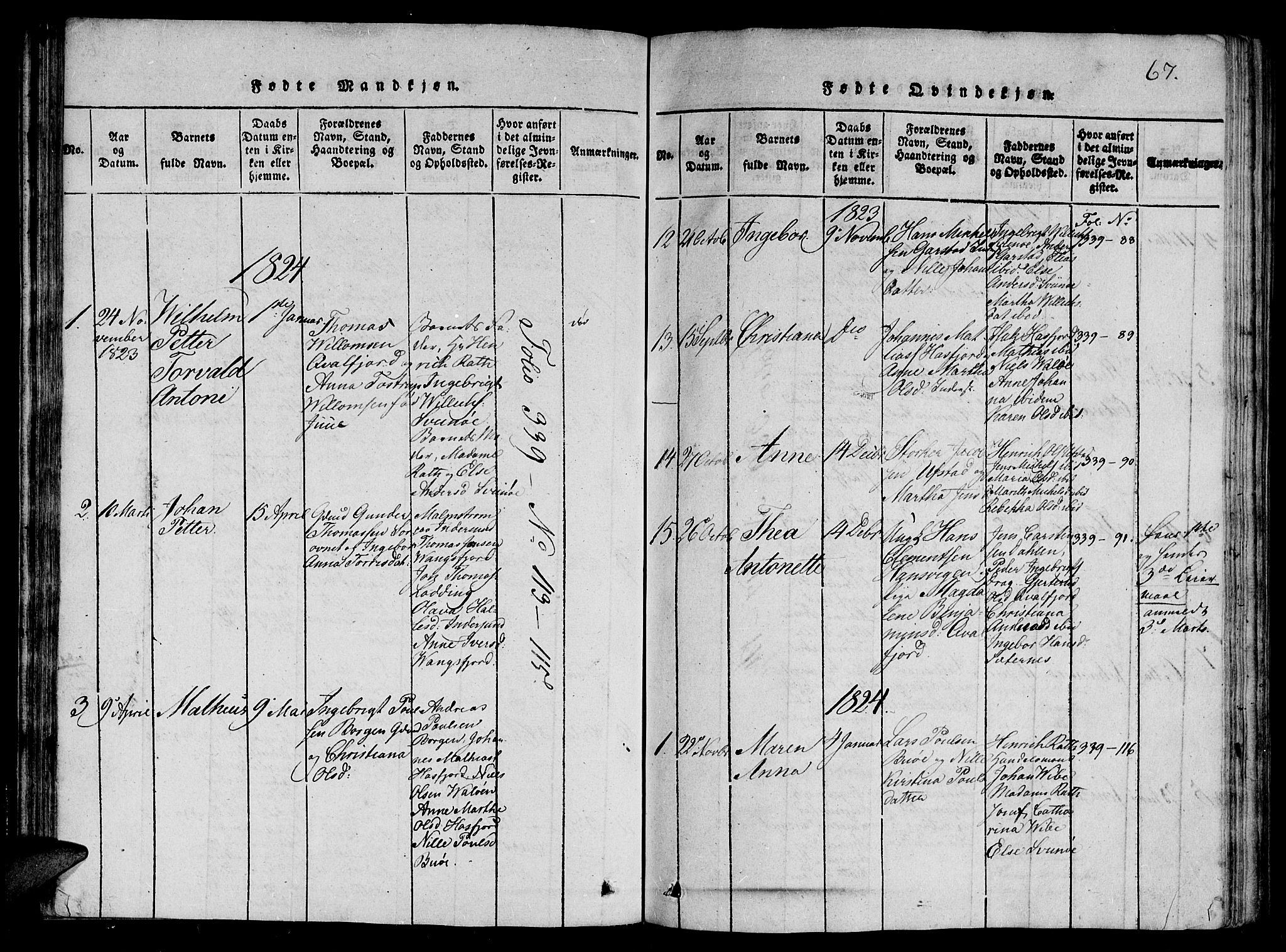Ministerialprotokoller, klokkerbøker og fødselsregistre - Nord-Trøndelag, SAT/A-1458/784/L0667: Parish register (official) no. 784A03 /2, 1818-1829, p. 67