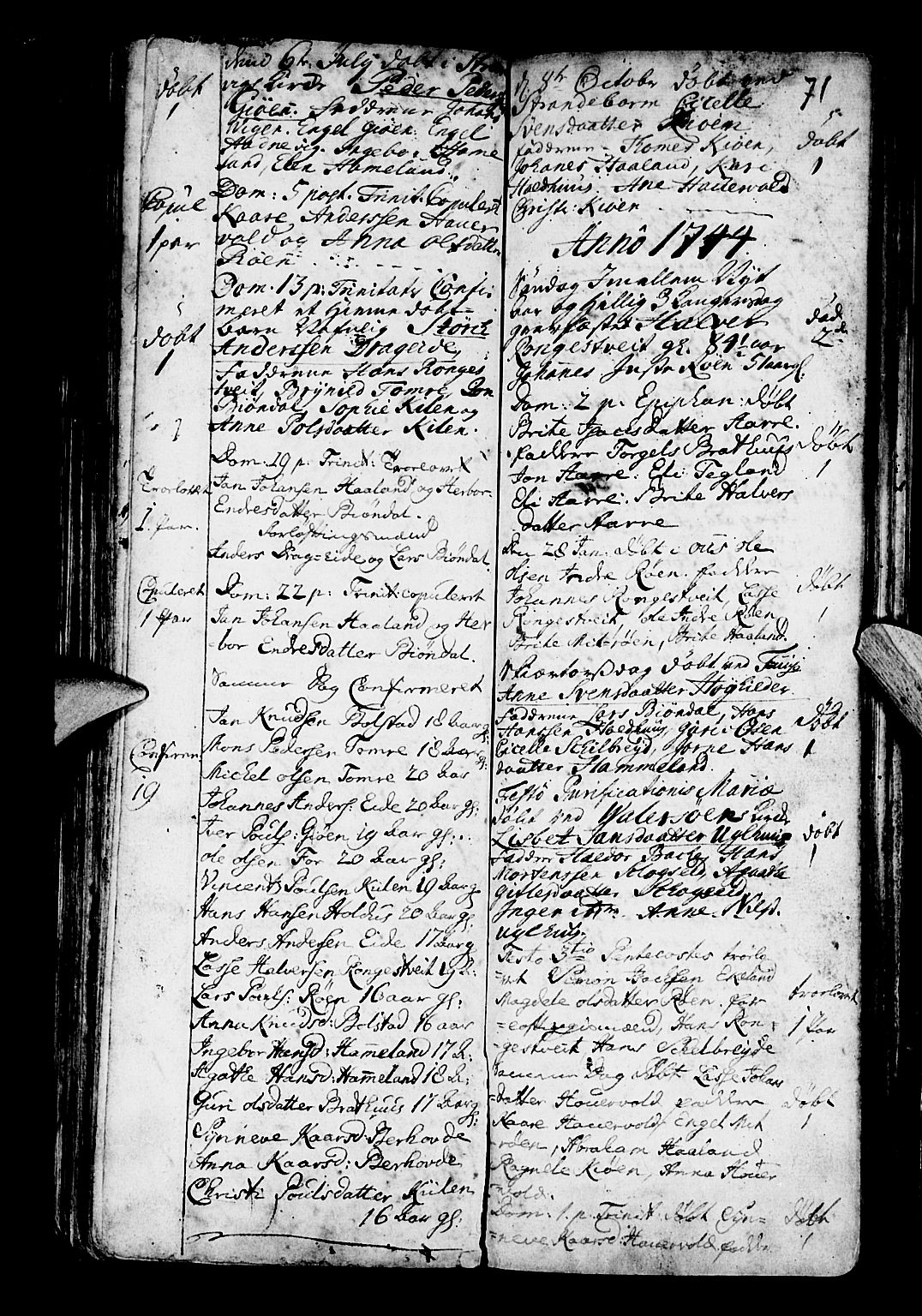 Os sokneprestembete, SAB/A-99929: Parish register (official) no. A 3, 1669-1760, p. 71