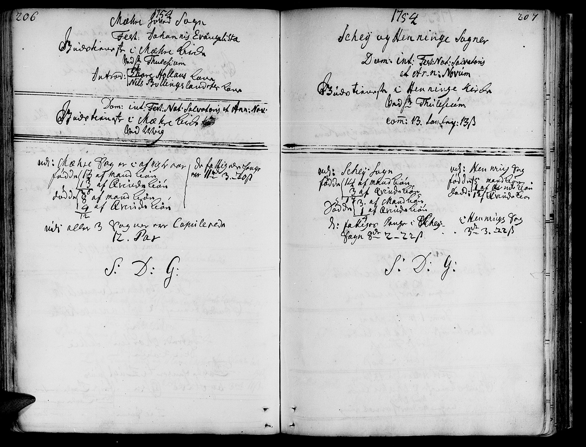 Ministerialprotokoller, klokkerbøker og fødselsregistre - Nord-Trøndelag, AV/SAT-A-1458/735/L0330: Parish register (official) no. 735A01, 1740-1766, p. 206-207