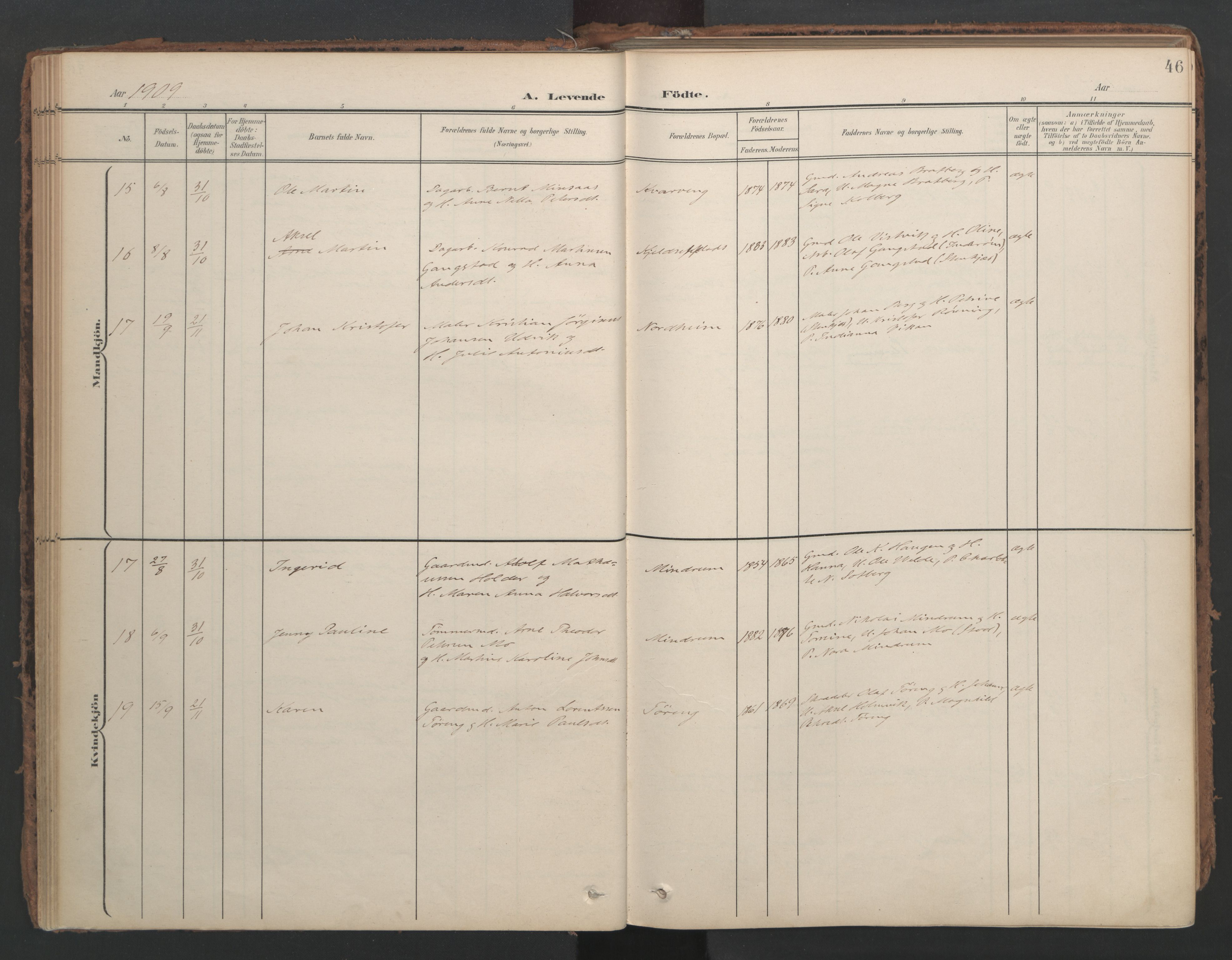 Ministerialprotokoller, klokkerbøker og fødselsregistre - Nord-Trøndelag, AV/SAT-A-1458/741/L0397: Parish register (official) no. 741A11, 1901-1911, p. 46