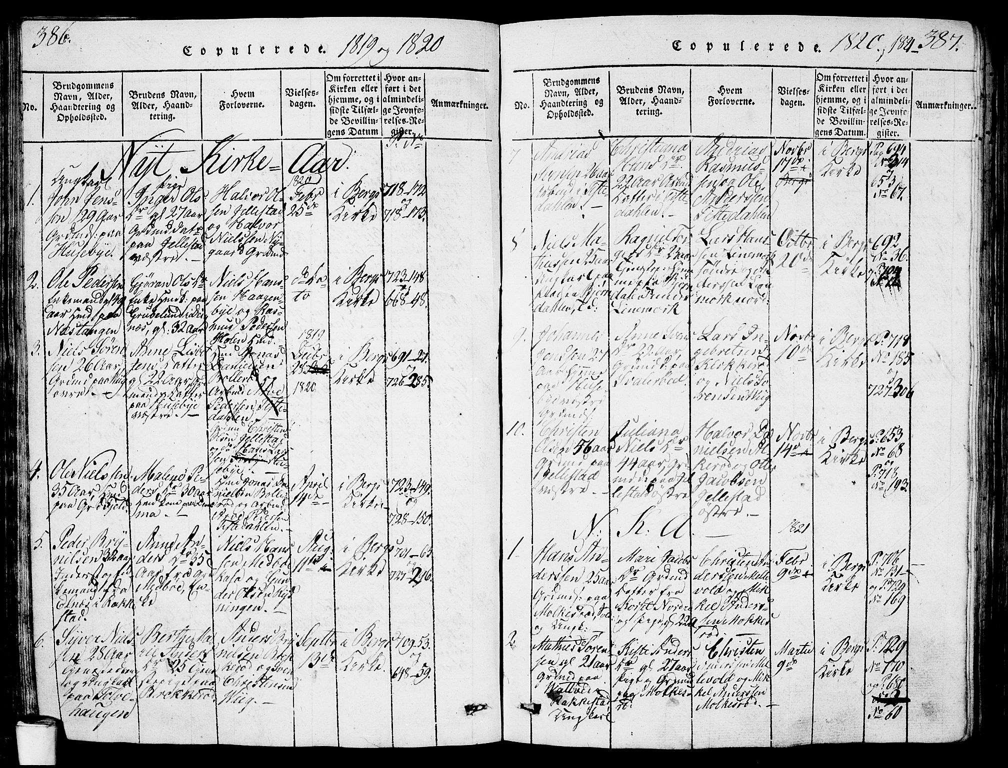 Berg prestekontor Kirkebøker, AV/SAO-A-10902/G/Ga/L0001: Parish register (copy) no. I 1, 1815-1832, p. 386-387