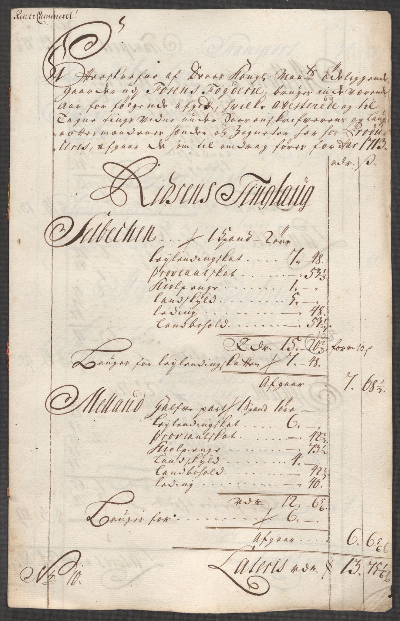 Rentekammeret inntil 1814, Reviderte regnskaper, Fogderegnskap, AV/RA-EA-4092/R57/L3861: Fogderegnskap Fosen, 1712-1713, p. 476