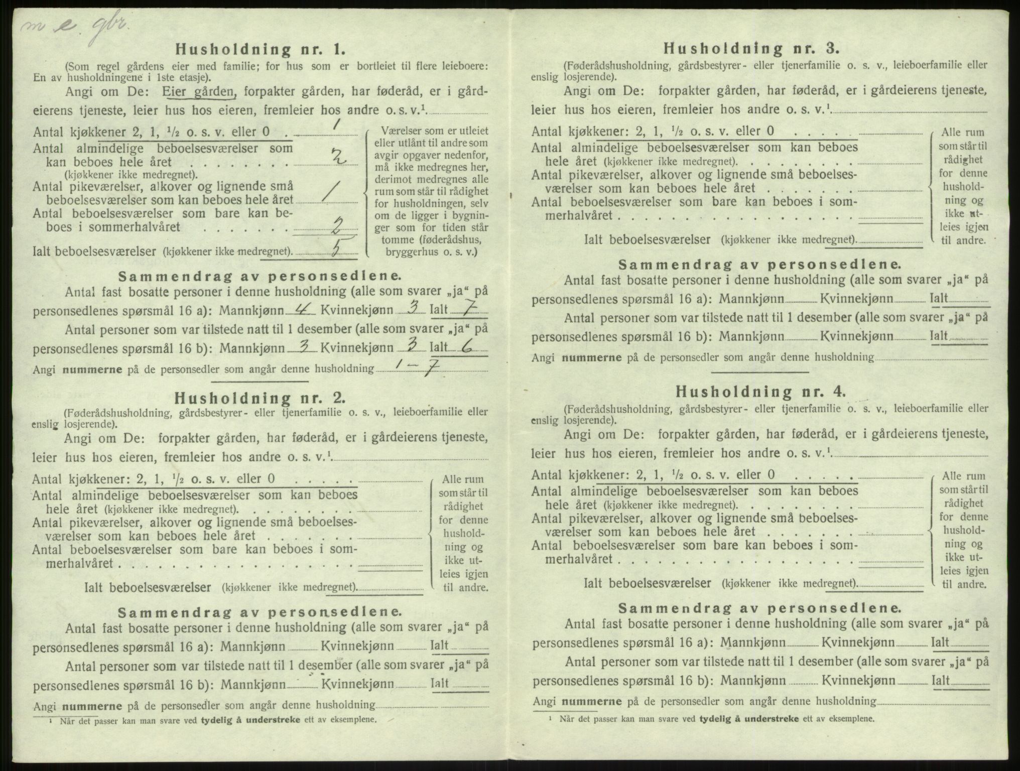 SAB, 1920 census for Solund, 1920, p. 303