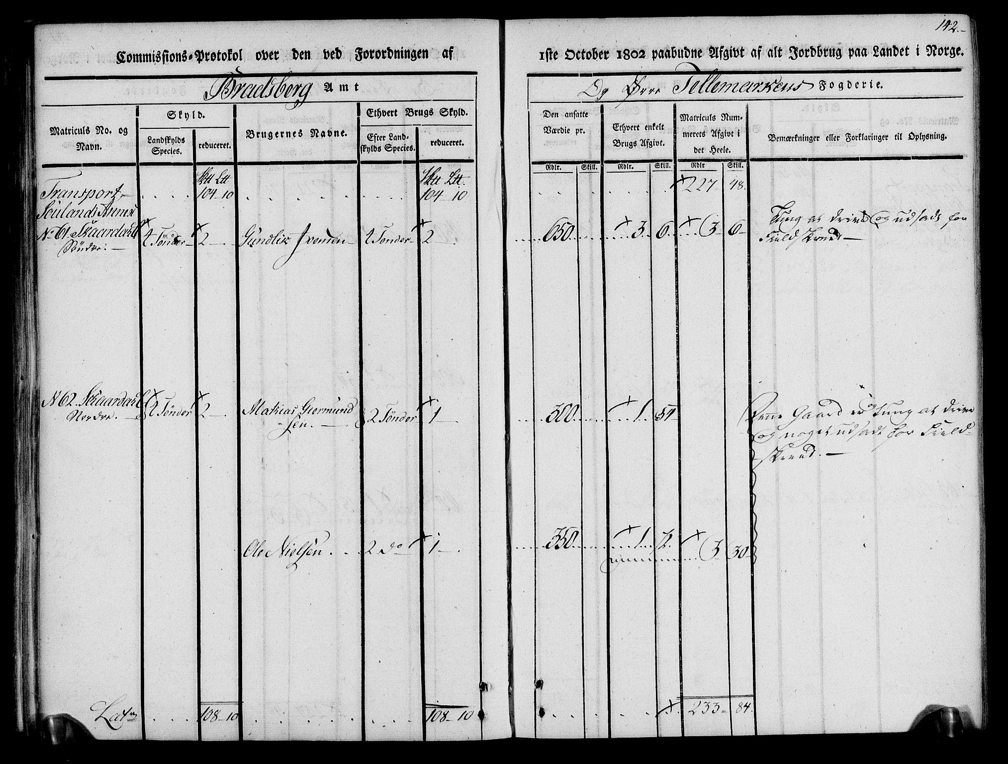 Rentekammeret inntil 1814, Realistisk ordnet avdeling, AV/RA-EA-4070/N/Ne/Nea/L0074: Øvre Telemarken fogderi. Kommisjonsprotokoll for fogderiets østre del - Tinn, Hjartdal og Seljord prestegjeld., 1803, p. 142